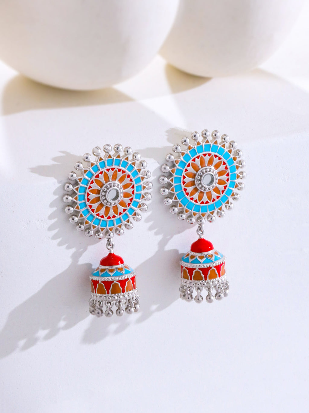 Radiant Reflection Stud Jhumka Earrings