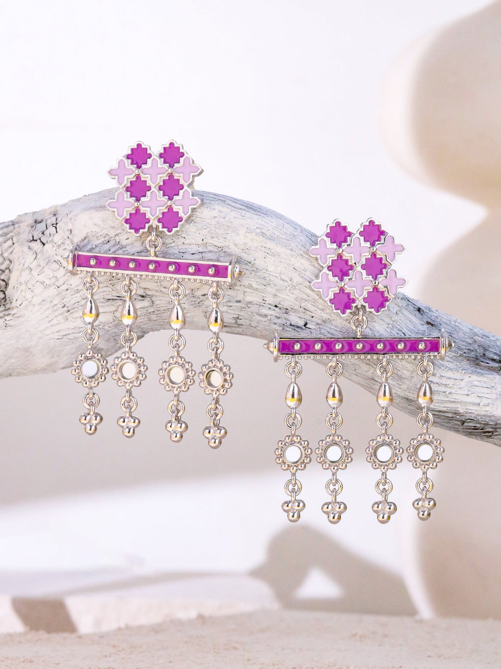 Majestic Mauve Trellis Dangler Earrings