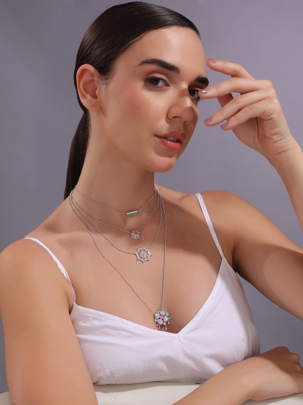 Enchanted Desert Garden Layered Pendant Necklace