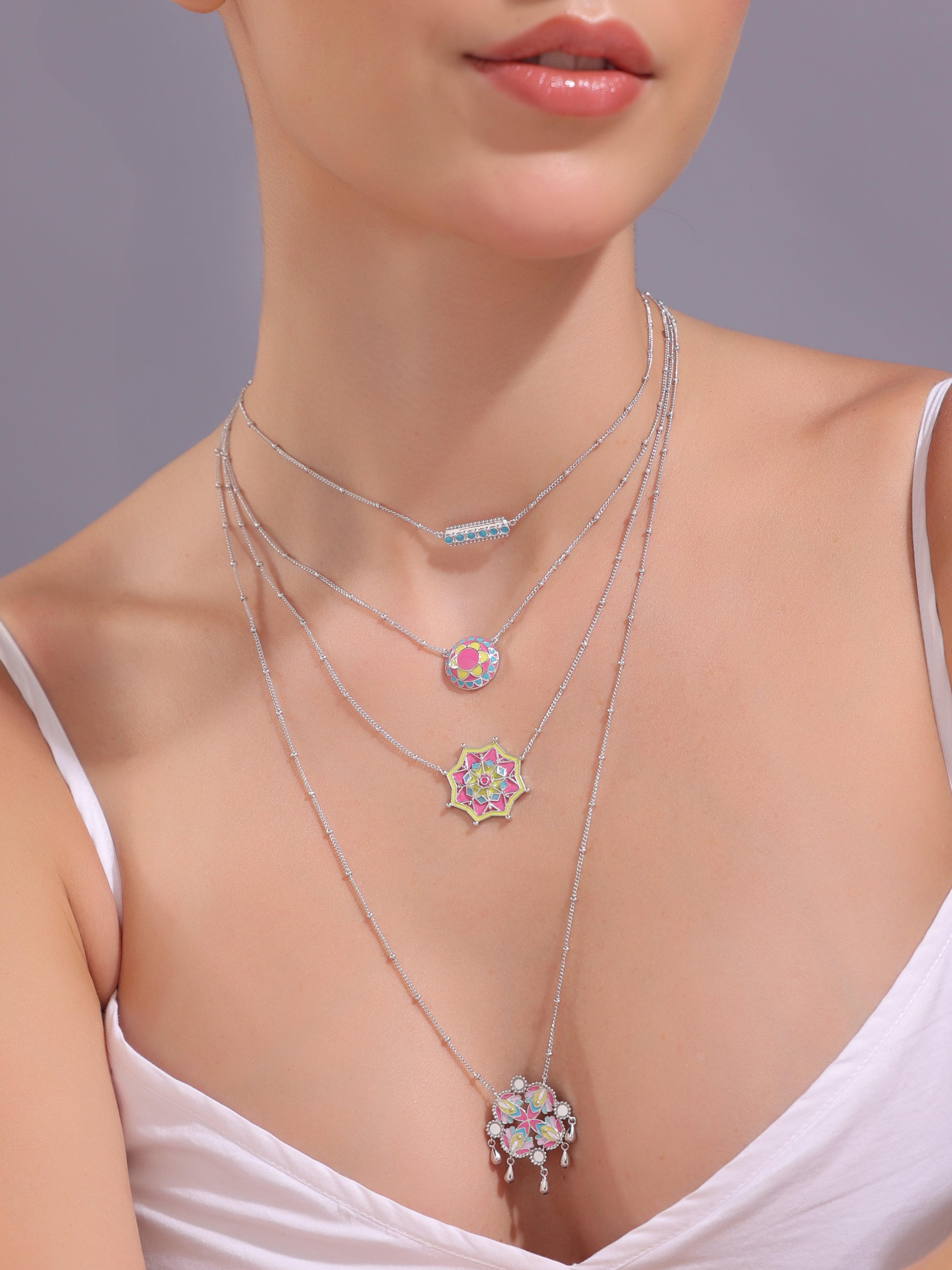 Enchanted Desert Garden Layered Pendant Necklace