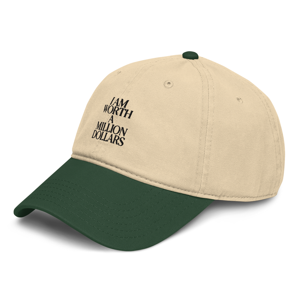 "I AM" WORTH Garment washed baseball cap