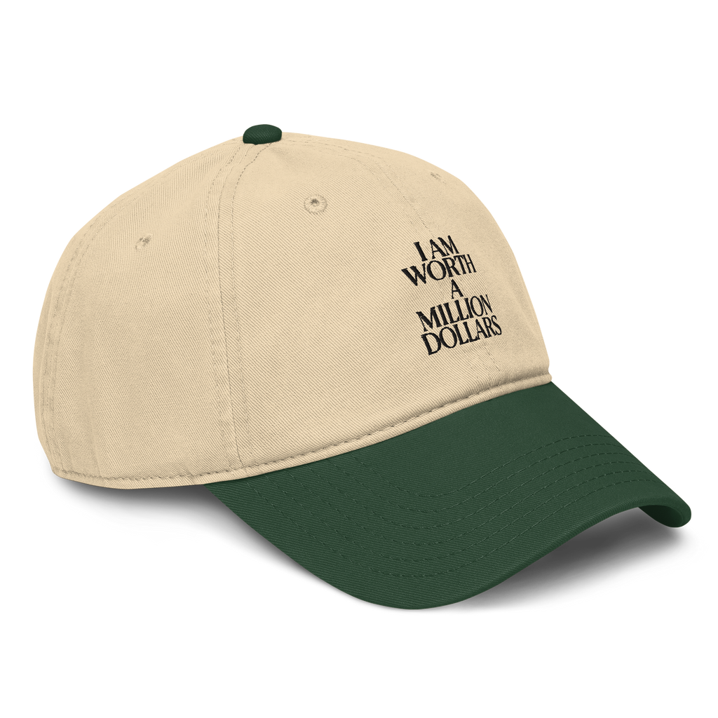 "I AM" WORTH Garment washed baseball cap
