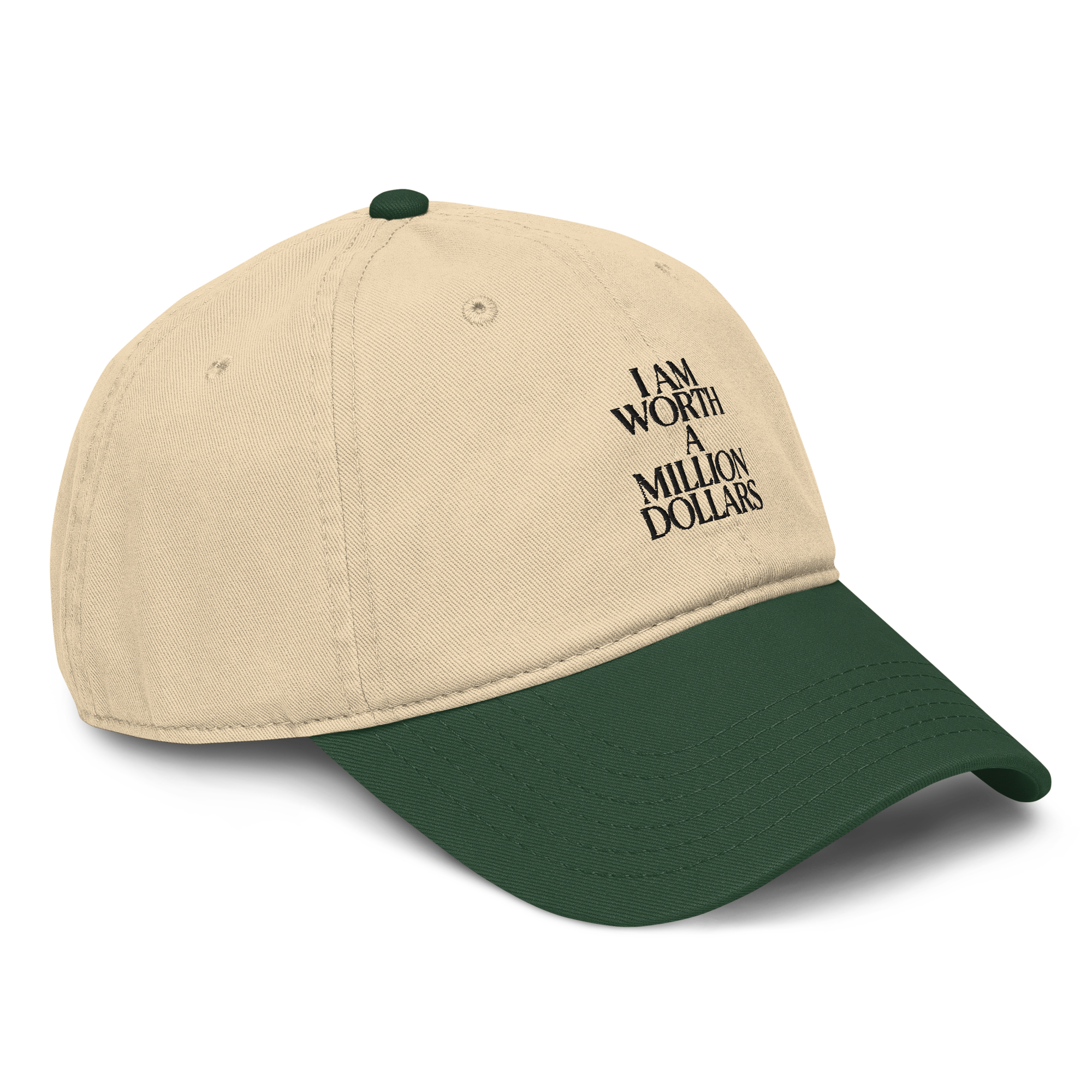 "I AM" WORTH Garment washed baseball cap