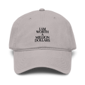 "I AM" WORTH Garment washed baseball cap