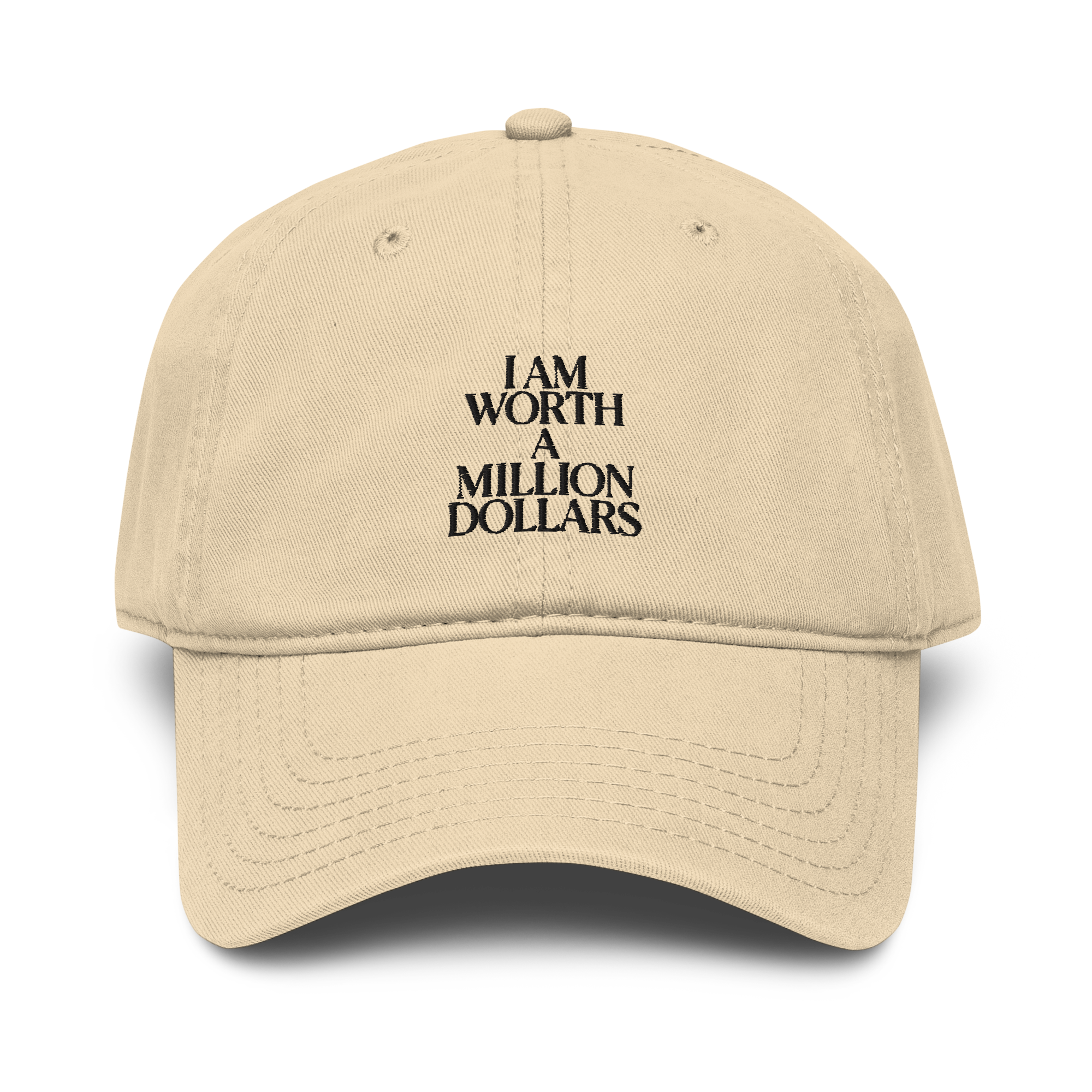"I AM" WORTH Garment washed baseball cap