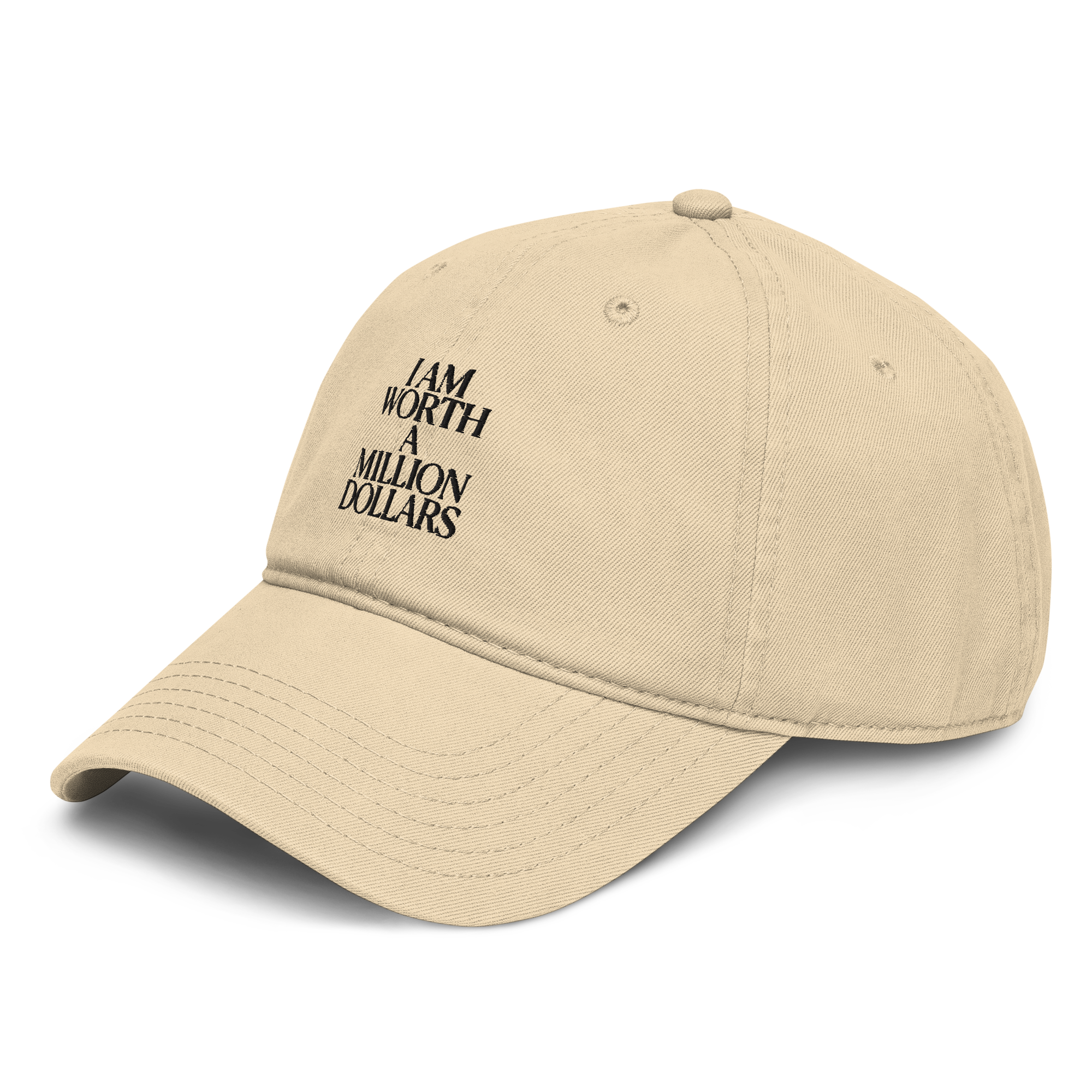 "I AM" WORTH Garment washed baseball cap