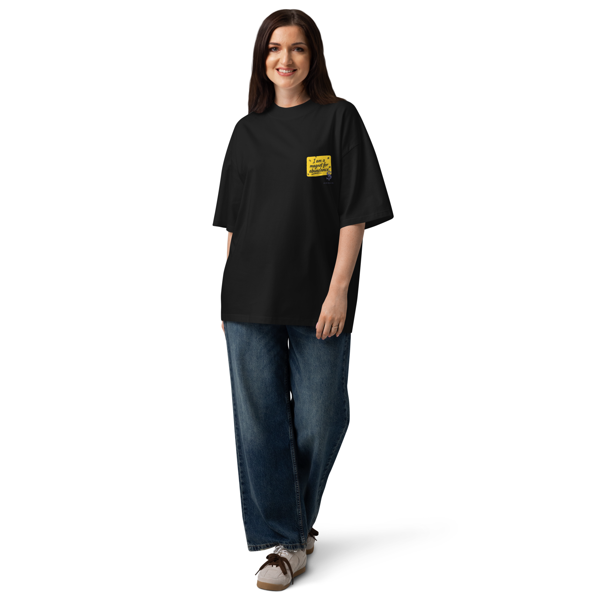 Magnetic Abundance Unisex Organic Cotton Oversized High Neck T Shirt