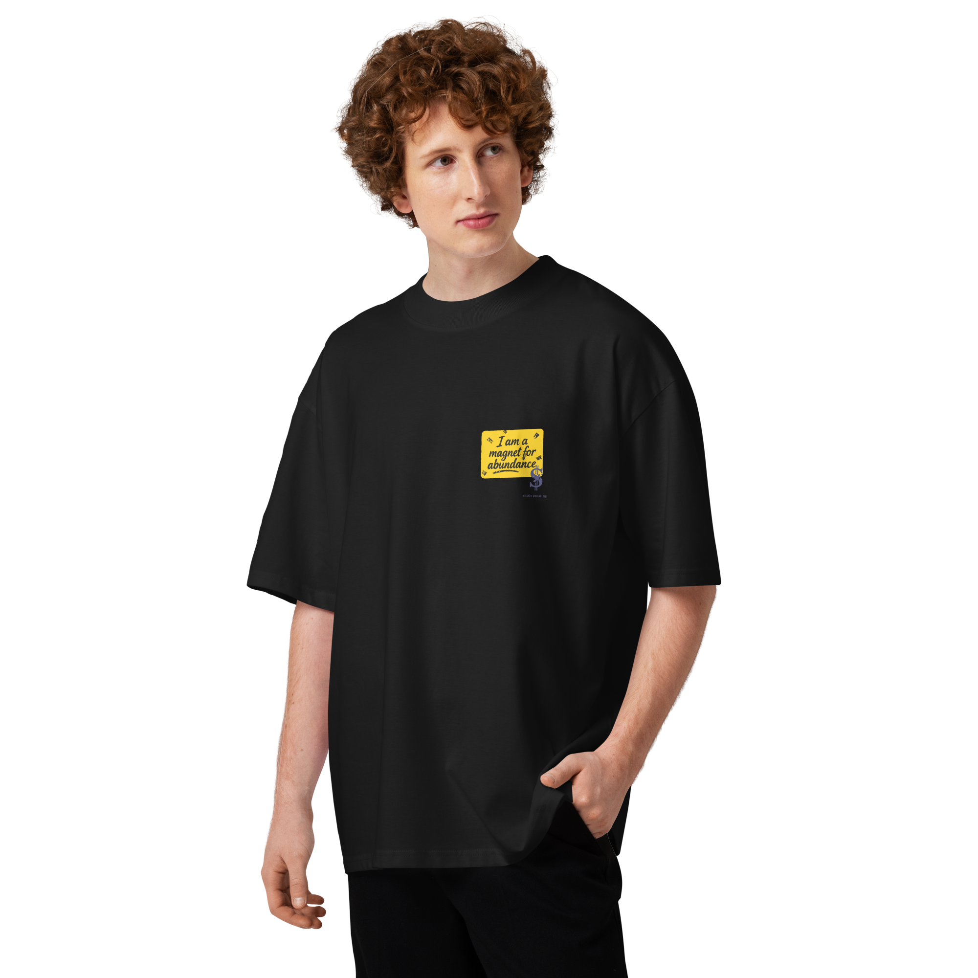 Magnetic Abundance Unisex Organic Cotton Oversized High Neck T Shirt
