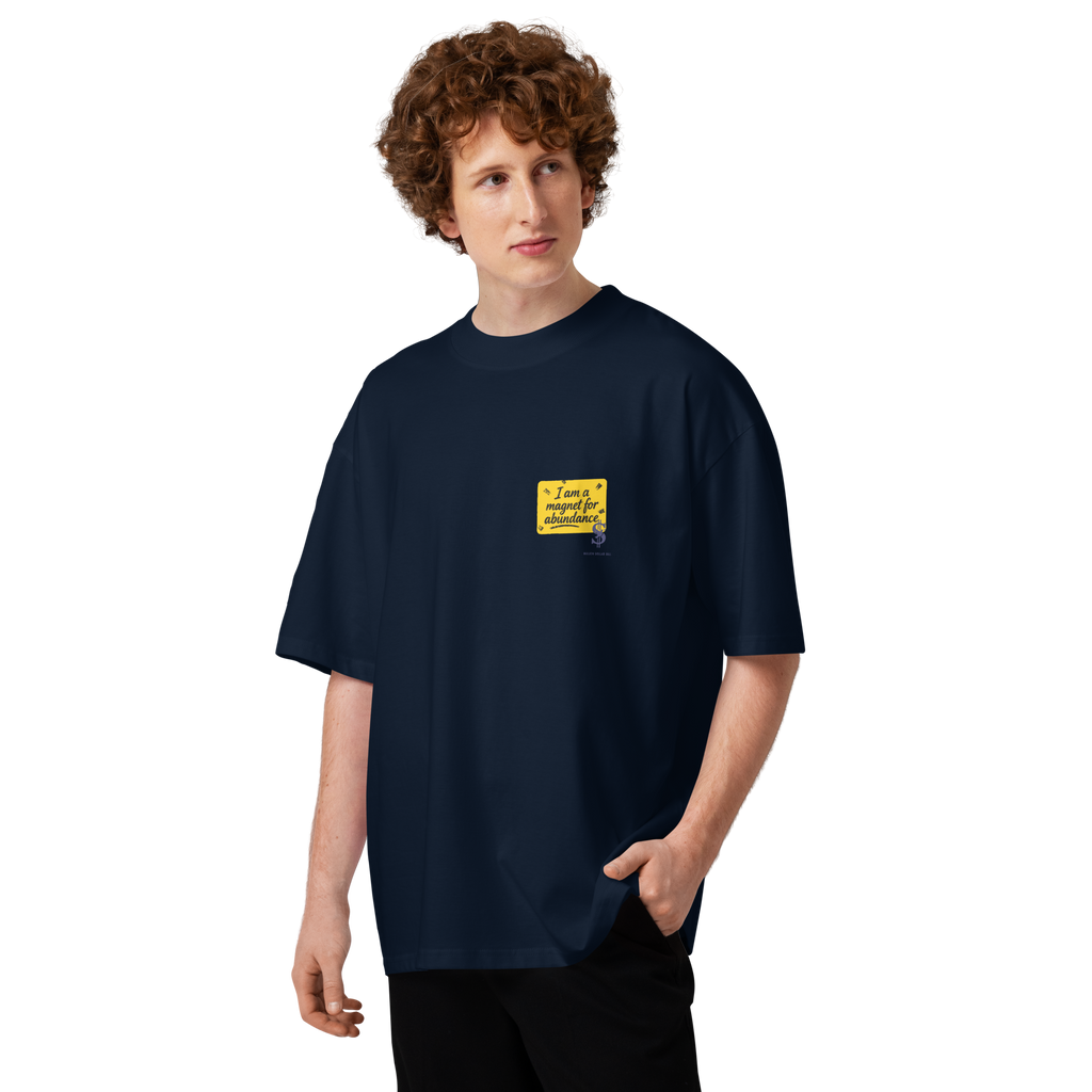 Magnetic Abundance Unisex Organic Cotton Oversized High Neck T Shirt