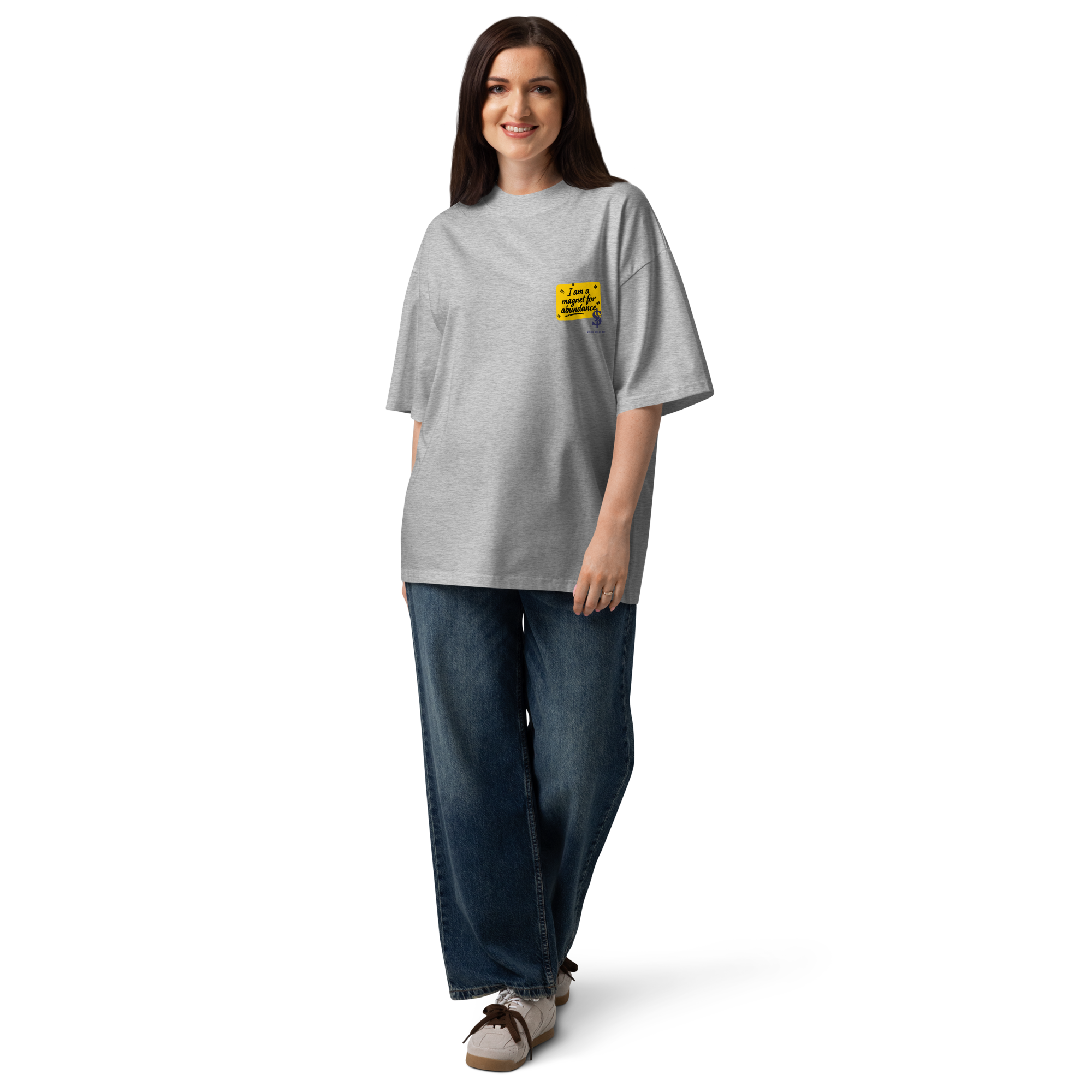 Magnetic Abundance Unisex Organic Cotton Oversized High Neck T Shirt