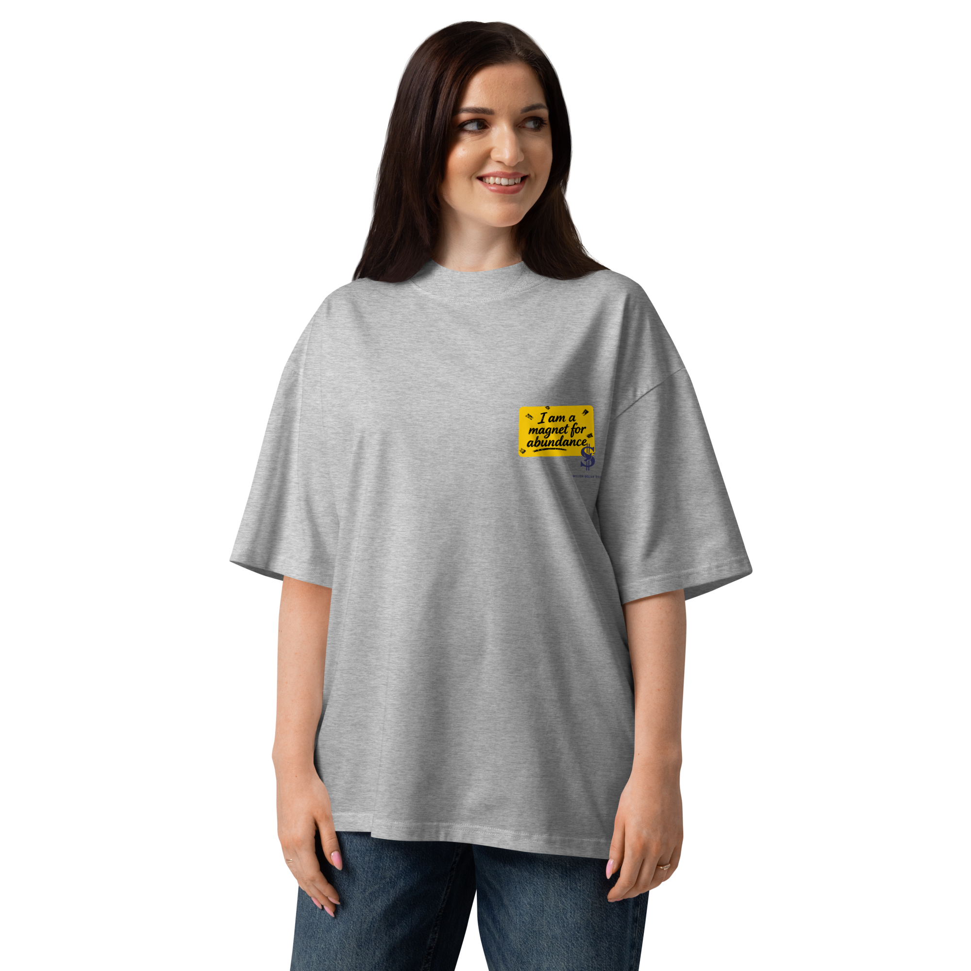 Magnetic Abundance Unisex Organic Cotton Oversized High Neck T Shirt
