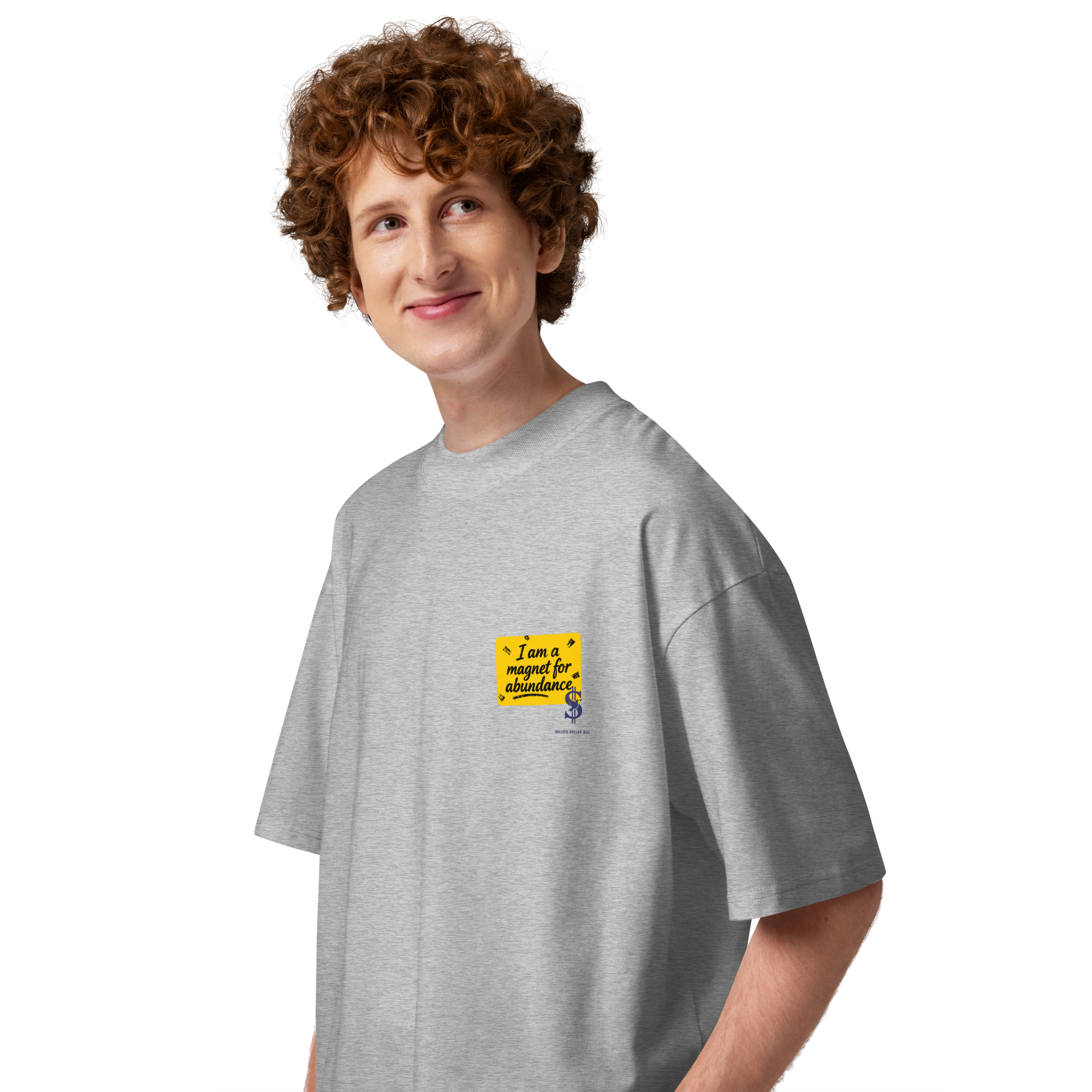 Magnetic Abundance Unisex Organic Cotton Oversized High Neck T Shirt