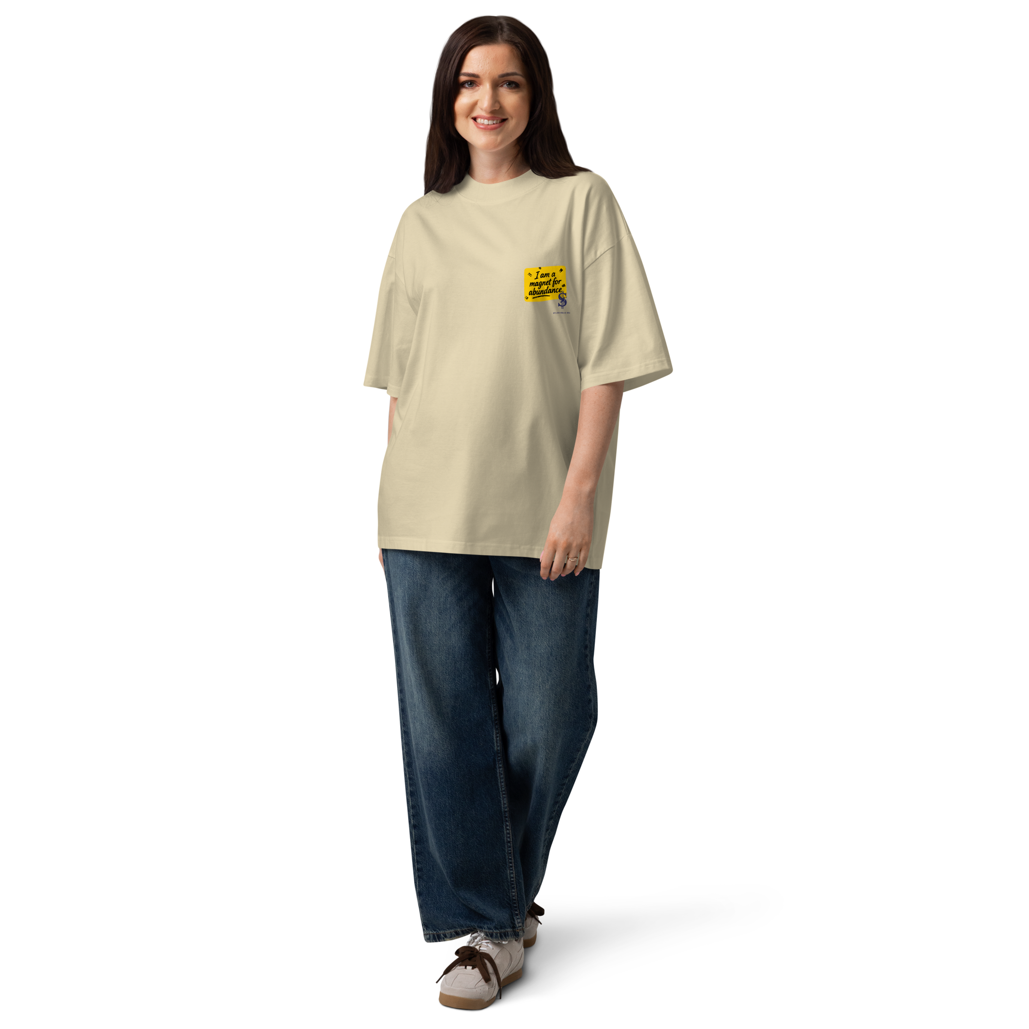 Magnetic Abundance Unisex Organic Cotton Oversized High Neck T Shirt