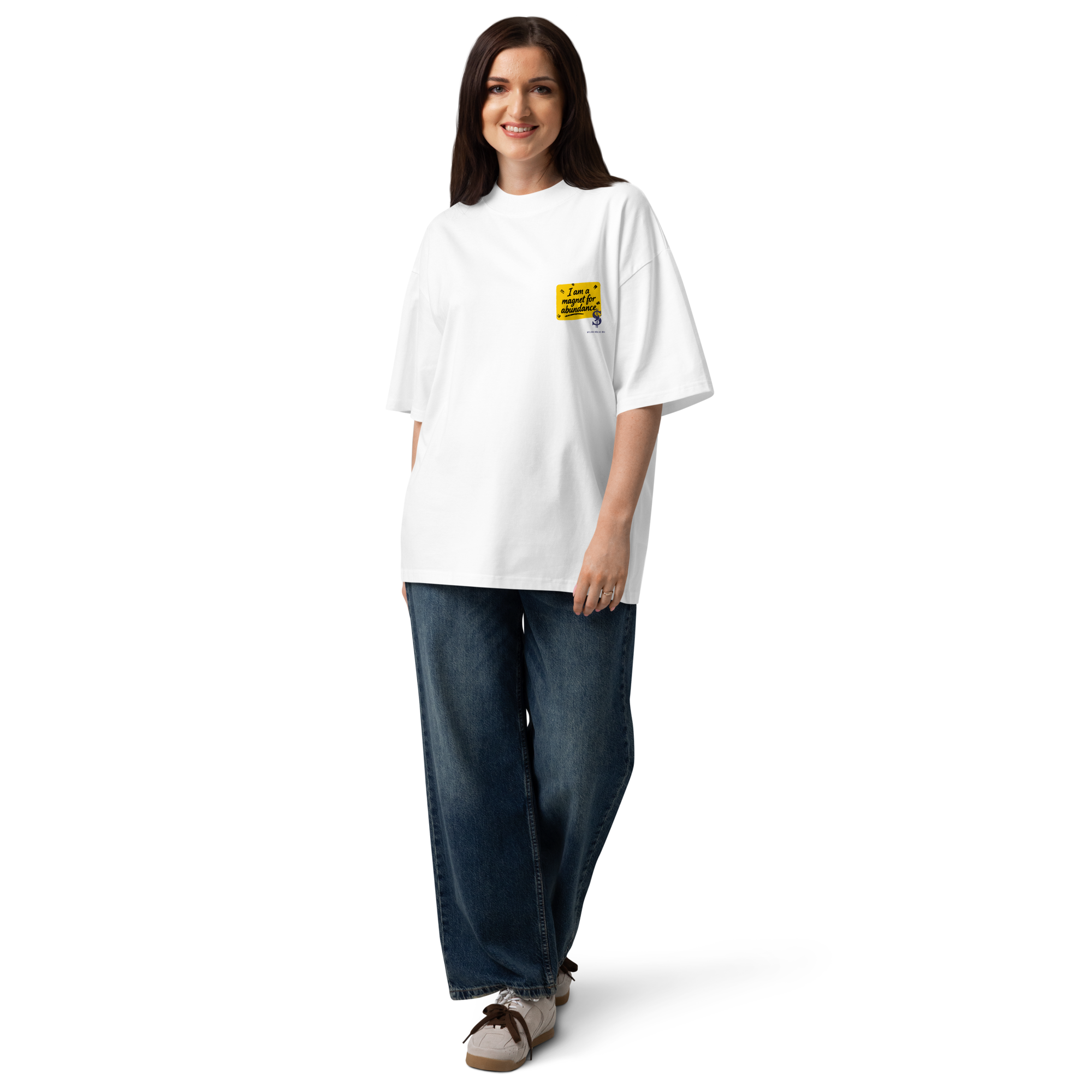Magnetic Abundance Unisex Organic Cotton Oversized High Neck T Shirt