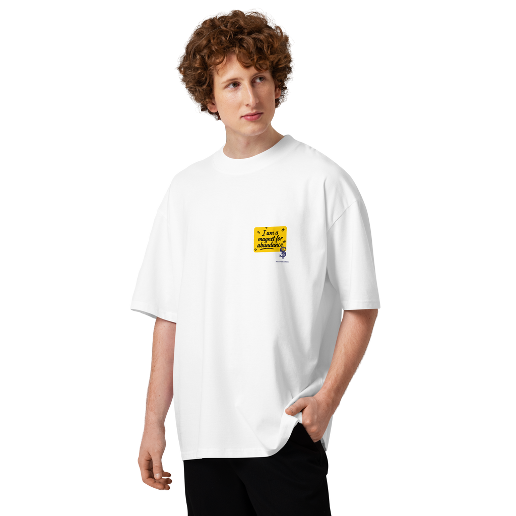 Magnetic Abundance Unisex Organic Cotton Oversized High Neck T Shirt