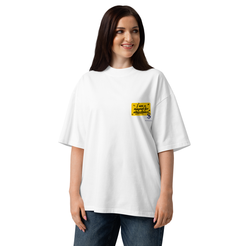 Magnetic Abundance Unisex Organic Cotton Oversized High Neck T Shirt