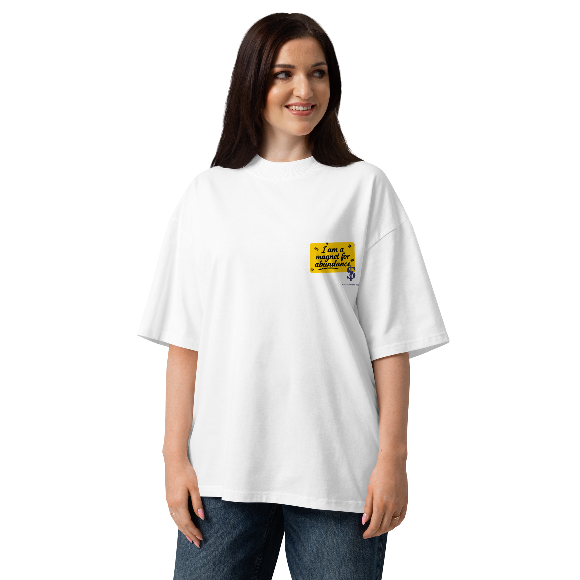 Magnetic Abundance Unisex Organic Cotton Oversized High Neck T Shirt