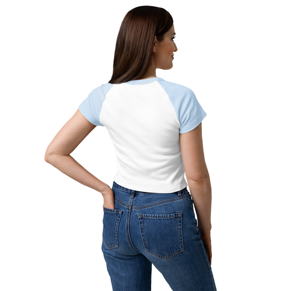 MDB Co Radiate Womens Micro Rib Raglan Baby Tee Cotton Blend
