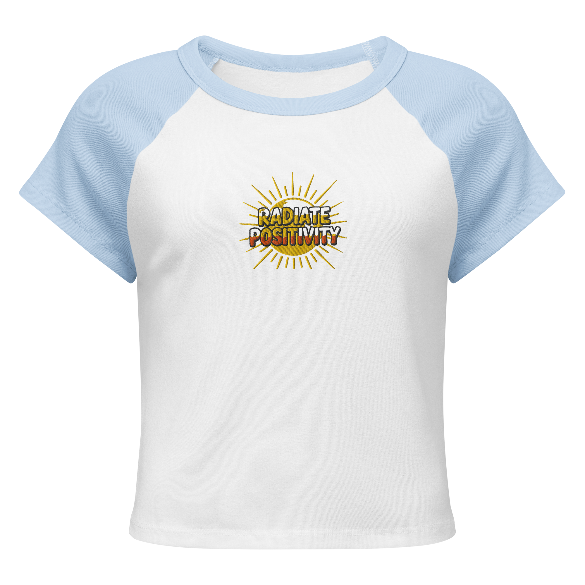 MDB Co Radiate Womens Micro Rib Raglan Baby Tee Cotton Blend