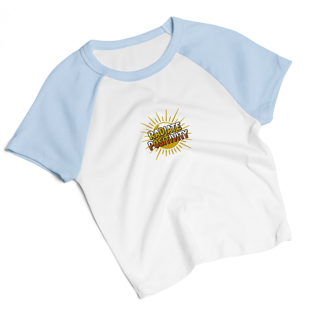 MDB Co Radiate Womens Micro Rib Raglan Baby Tee Cotton Blend