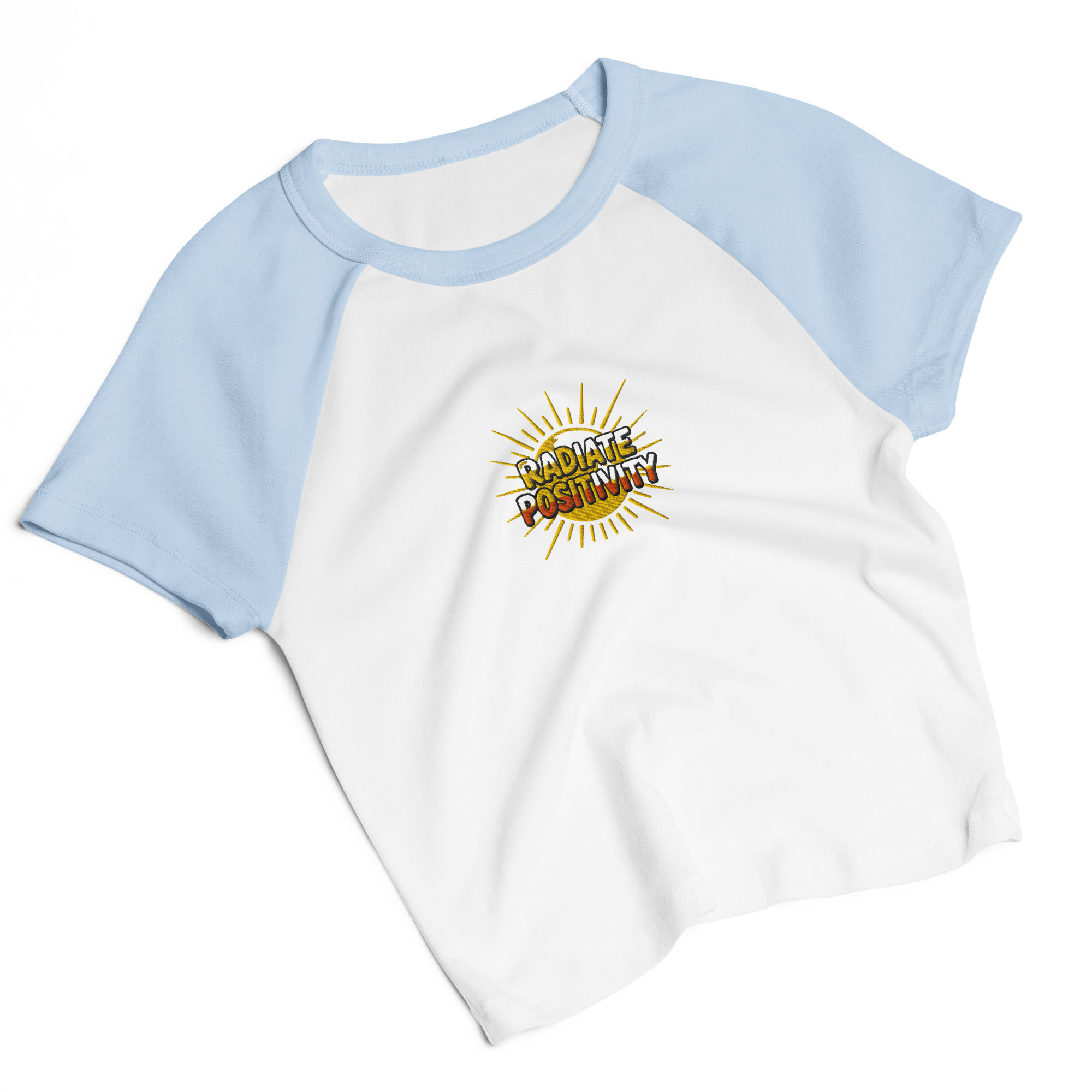 MDB Co Radiate Womens Micro Rib Raglan Baby Tee Cotton Blend