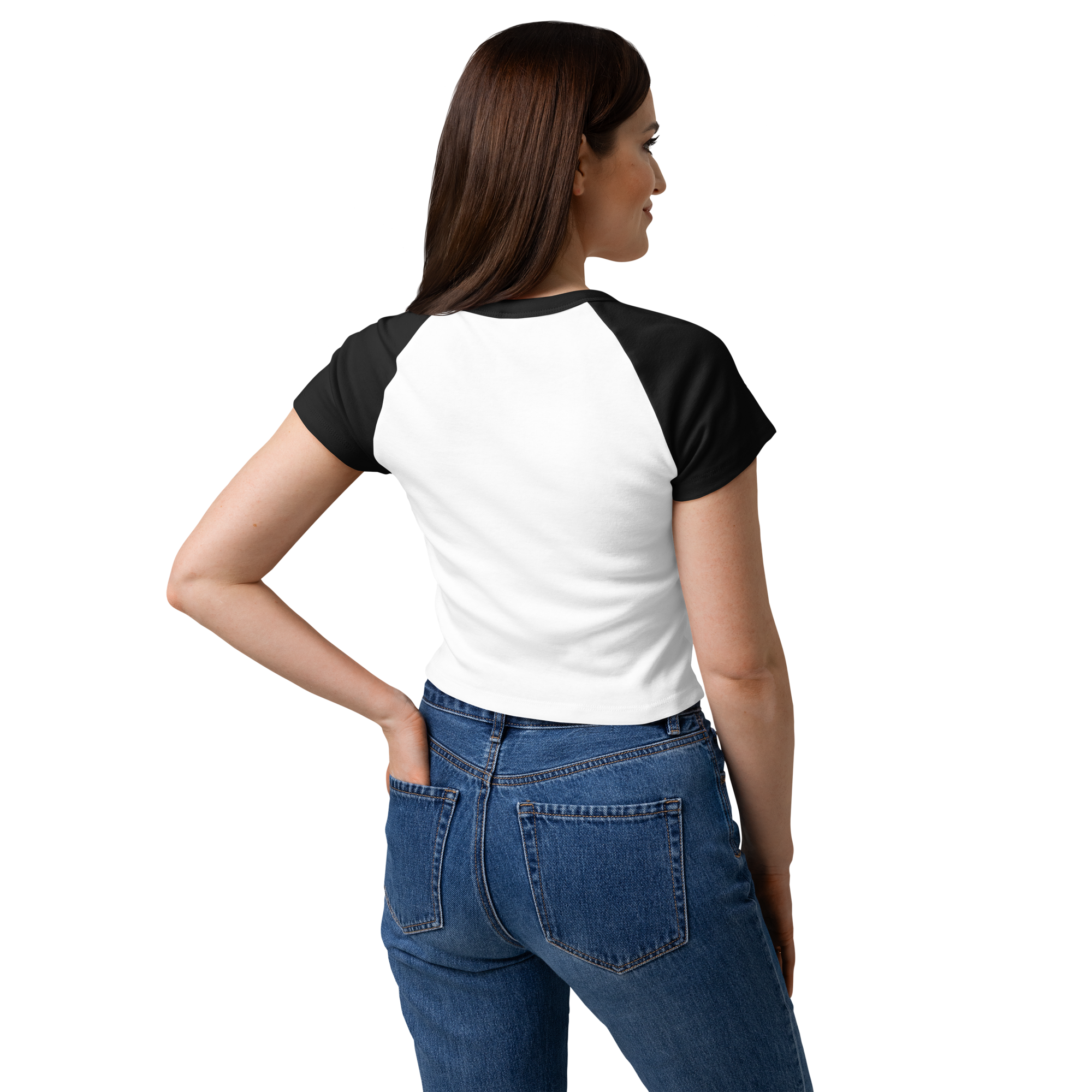 MDB Co Radiate Womens Micro Rib Raglan Baby Tee Cotton Blend