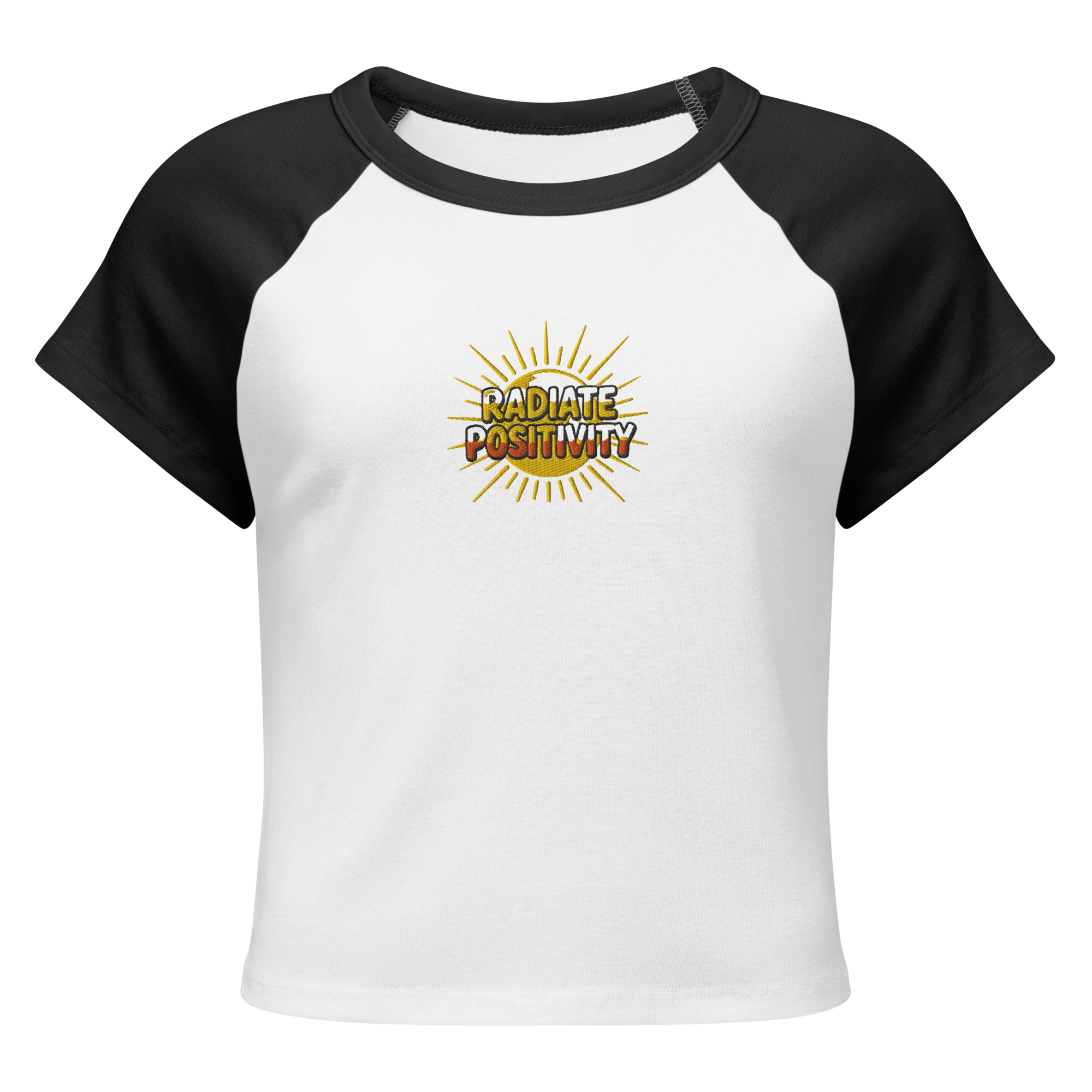 MDB Co Radiate Womens Micro Rib Raglan Baby Tee Cotton Blend