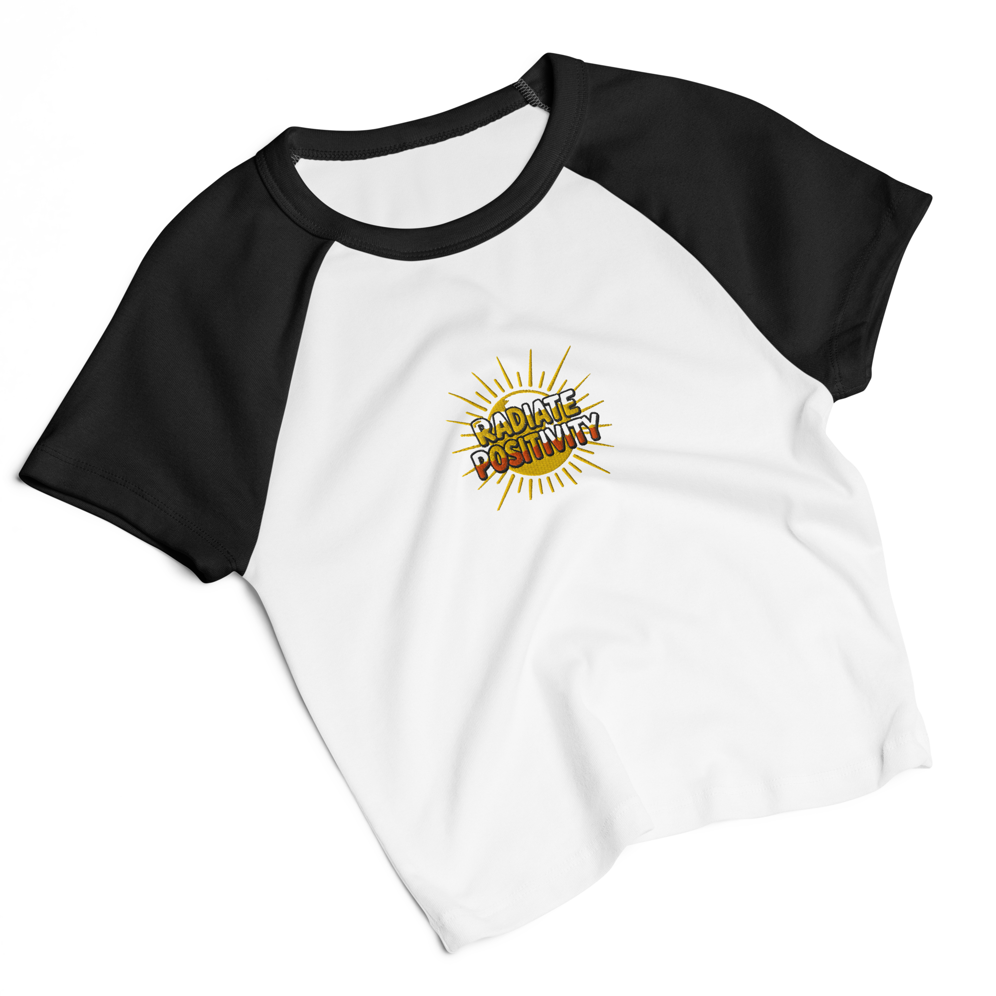 MDB Co Radiate Womens Micro Rib Raglan Baby Tee Cotton Blend