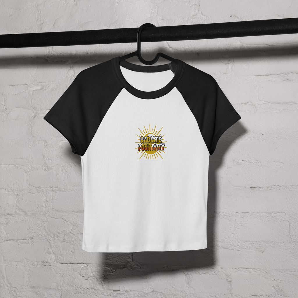 MDB Co Radiate Womens Micro Rib Raglan Baby Tee Cotton Blend