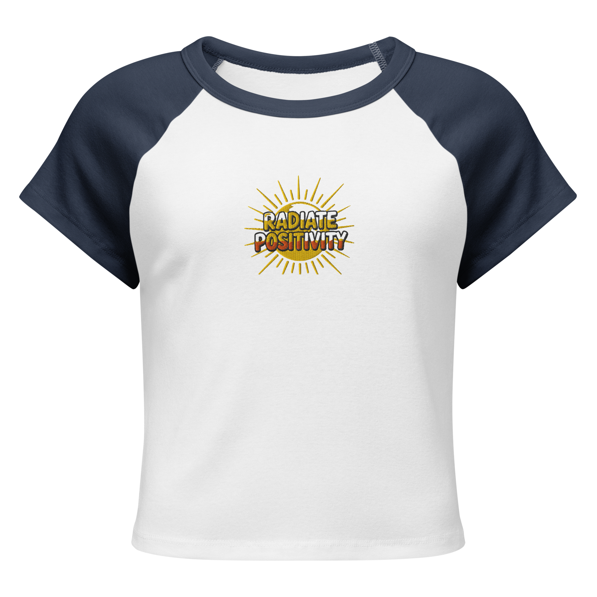 MDB Co Radiate Womens Micro Rib Raglan Baby Tee Cotton Blend