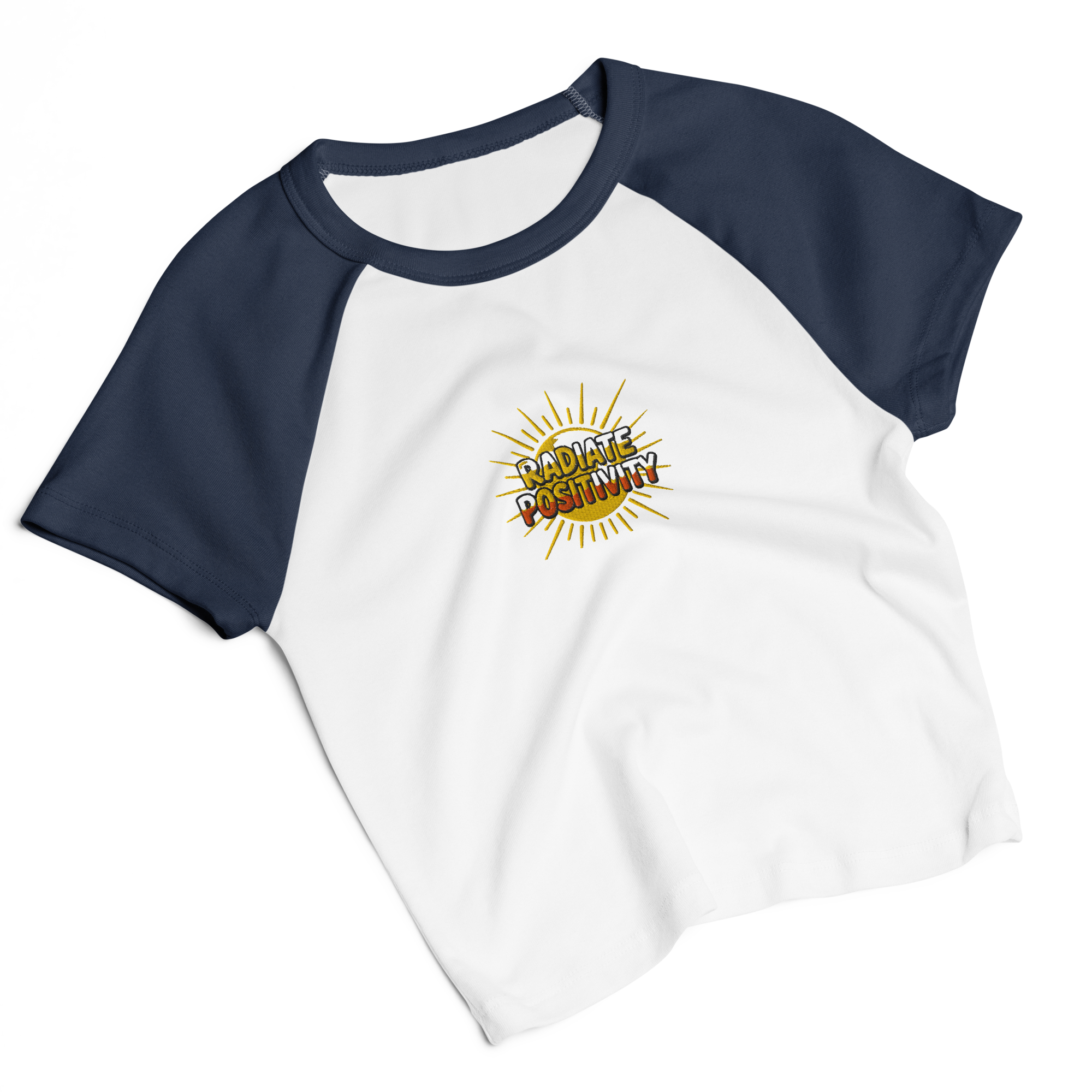 MDB Co Radiate Womens Micro Rib Raglan Baby Tee Cotton Blend