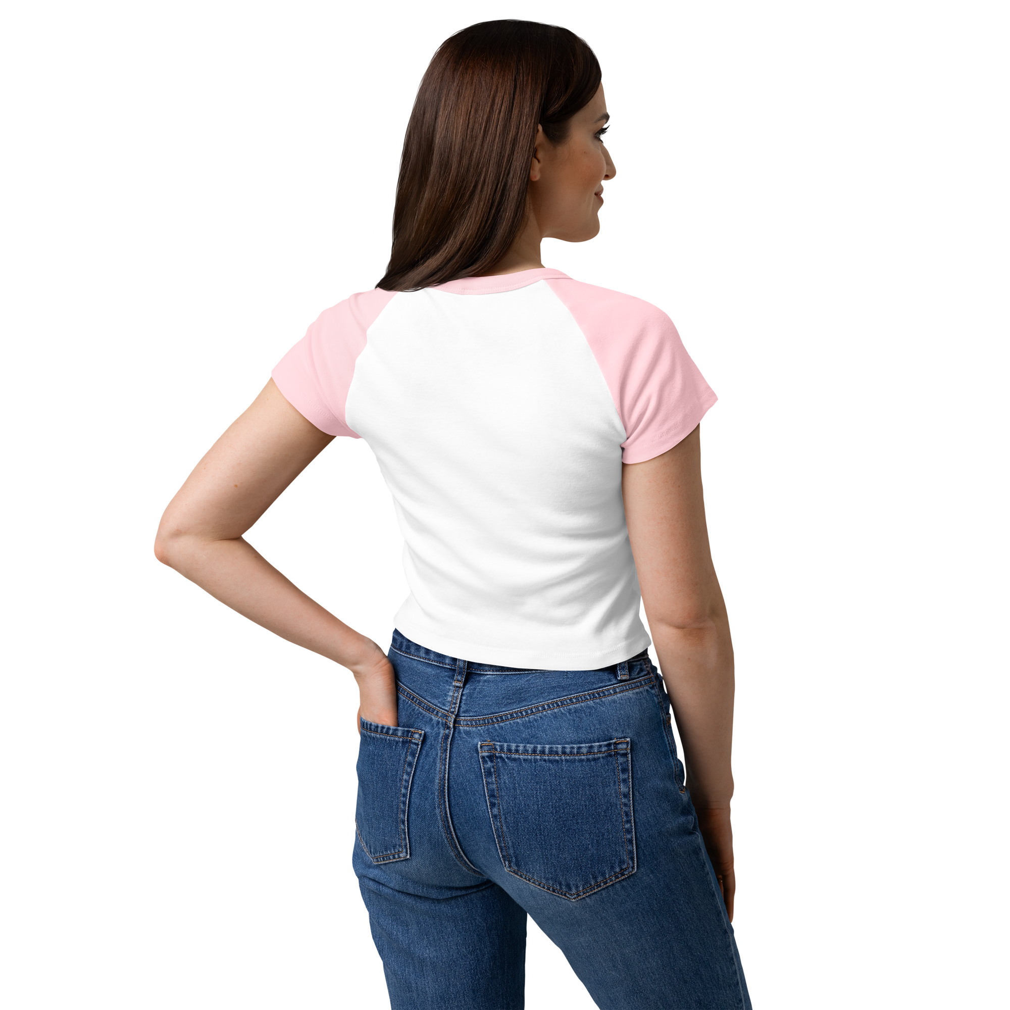 MDB Co Radiate Womens Micro Rib Raglan Baby Tee Cotton Blend