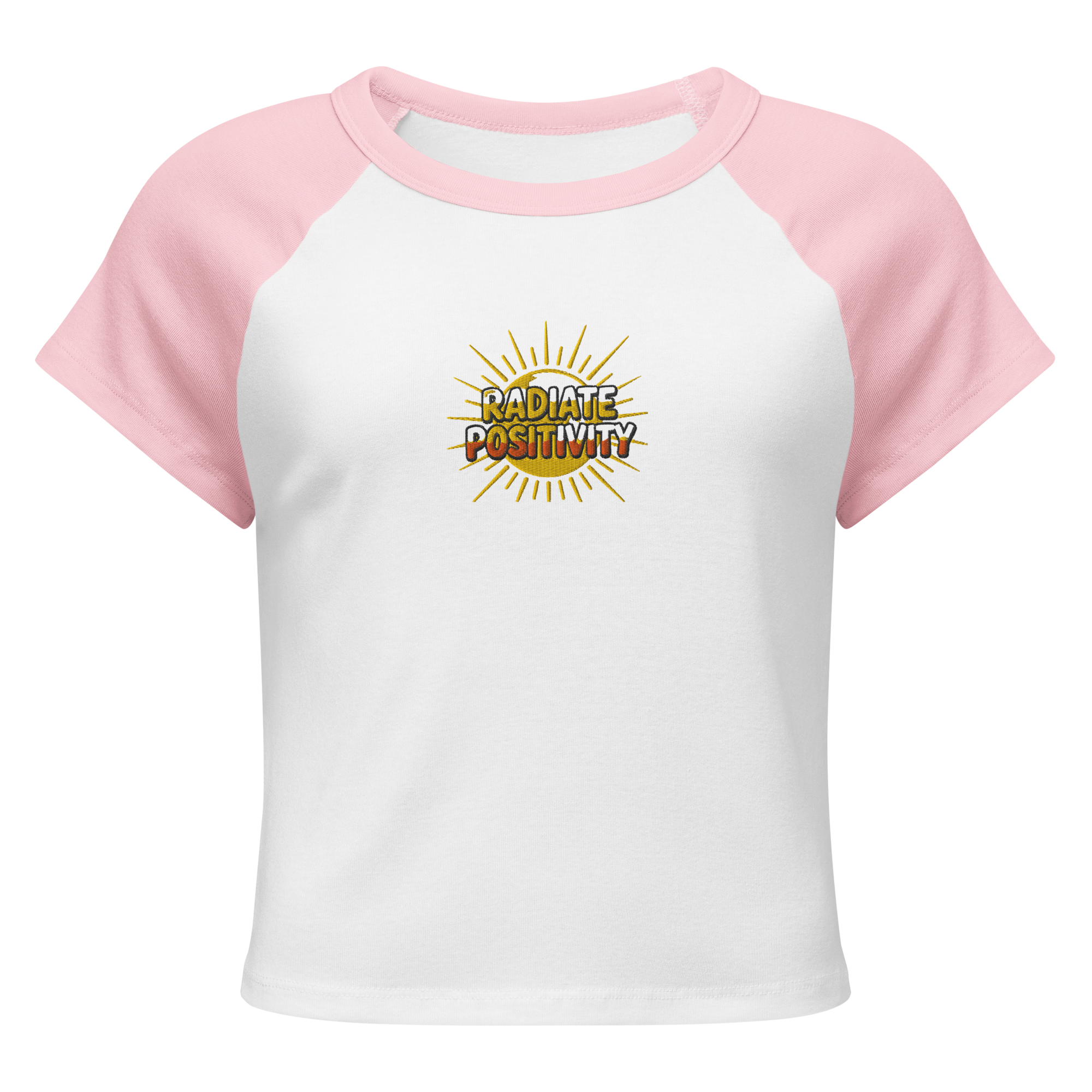 MDB Co Radiate Womens Micro Rib Raglan Baby Tee Cotton Blend