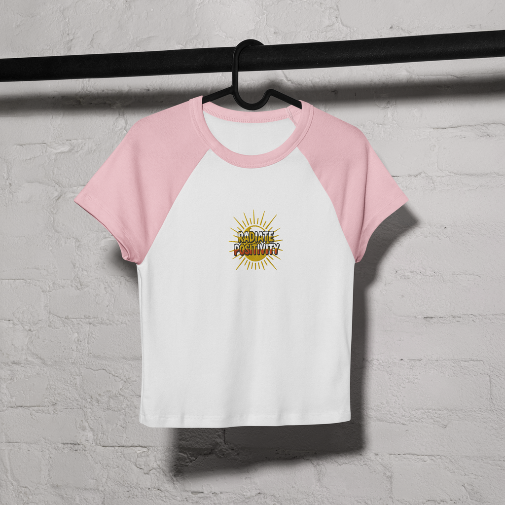 MDB Co Radiate Womens Micro Rib Raglan Baby Tee Cotton Blend