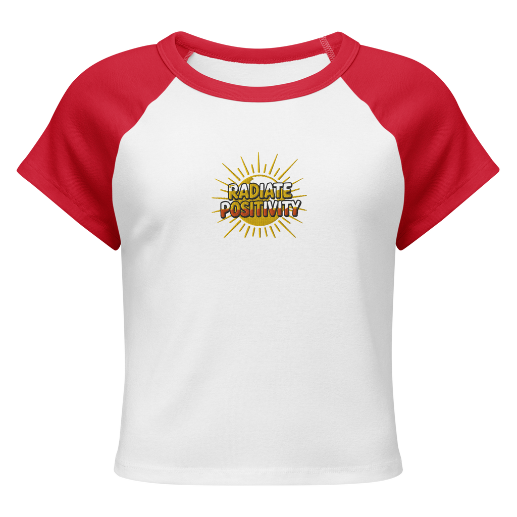MDB Co Radiate Womens Micro Rib Raglan Baby Tee Cotton Blend