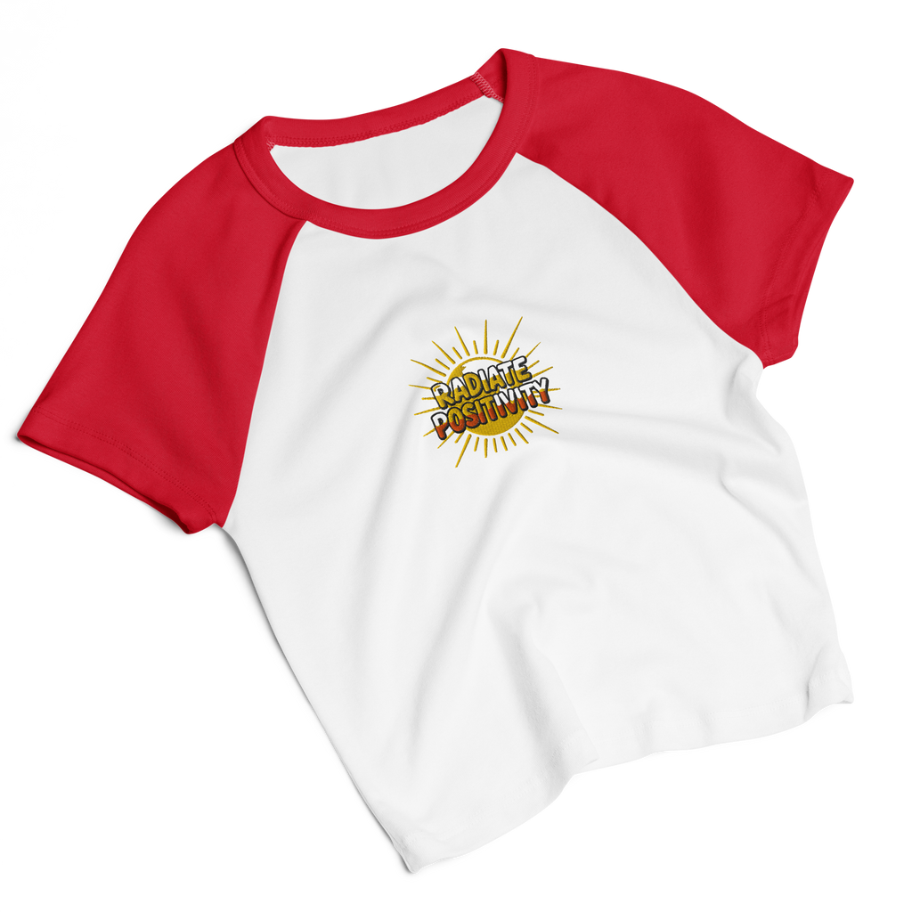 MDB Co Radiate Womens Micro Rib Raglan Baby Tee Cotton Blend