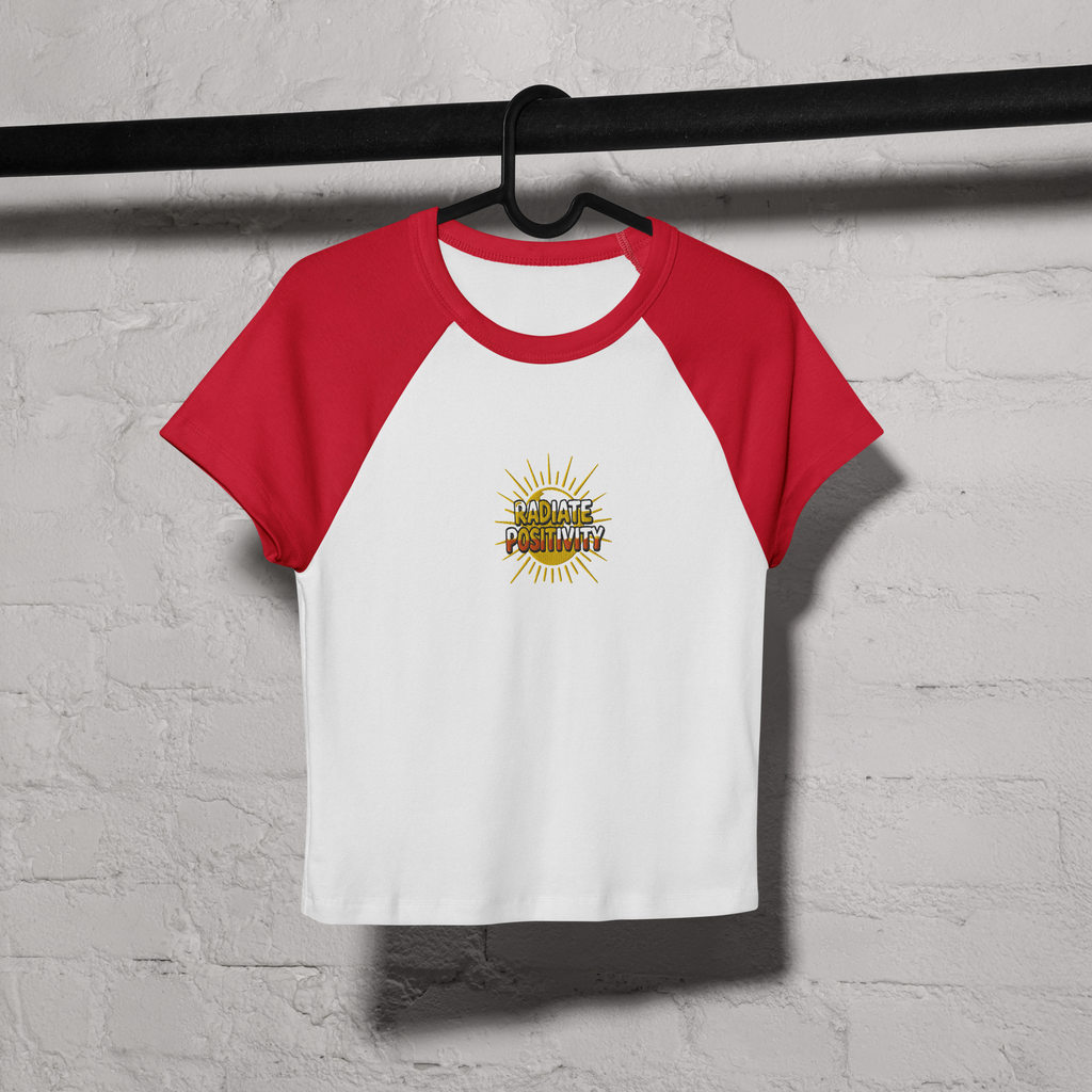 MDB Co Radiate Womens Micro Rib Raglan Baby Tee Cotton Blend
