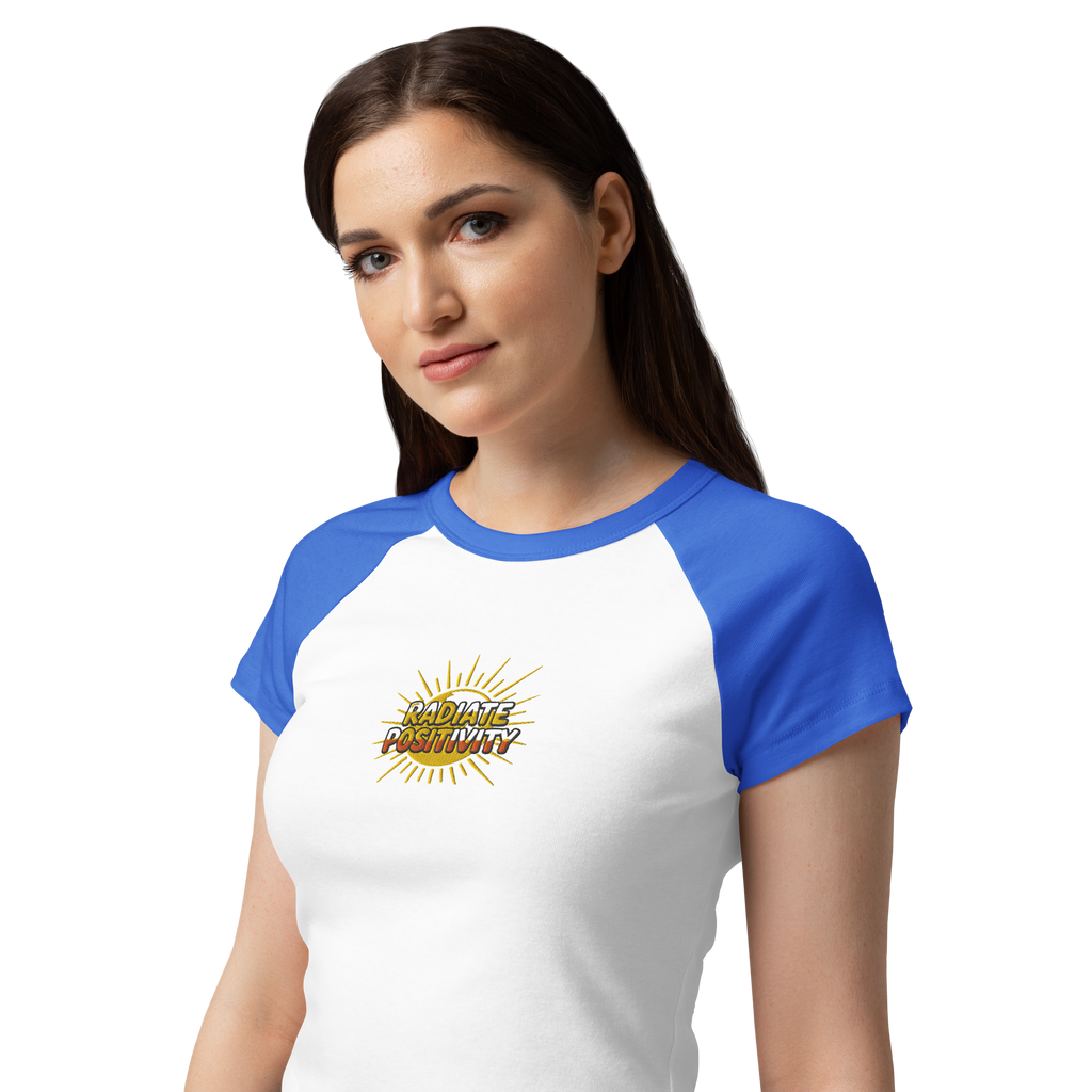MDB Co Radiate Womens Micro Rib Raglan Baby Tee Cotton Blend