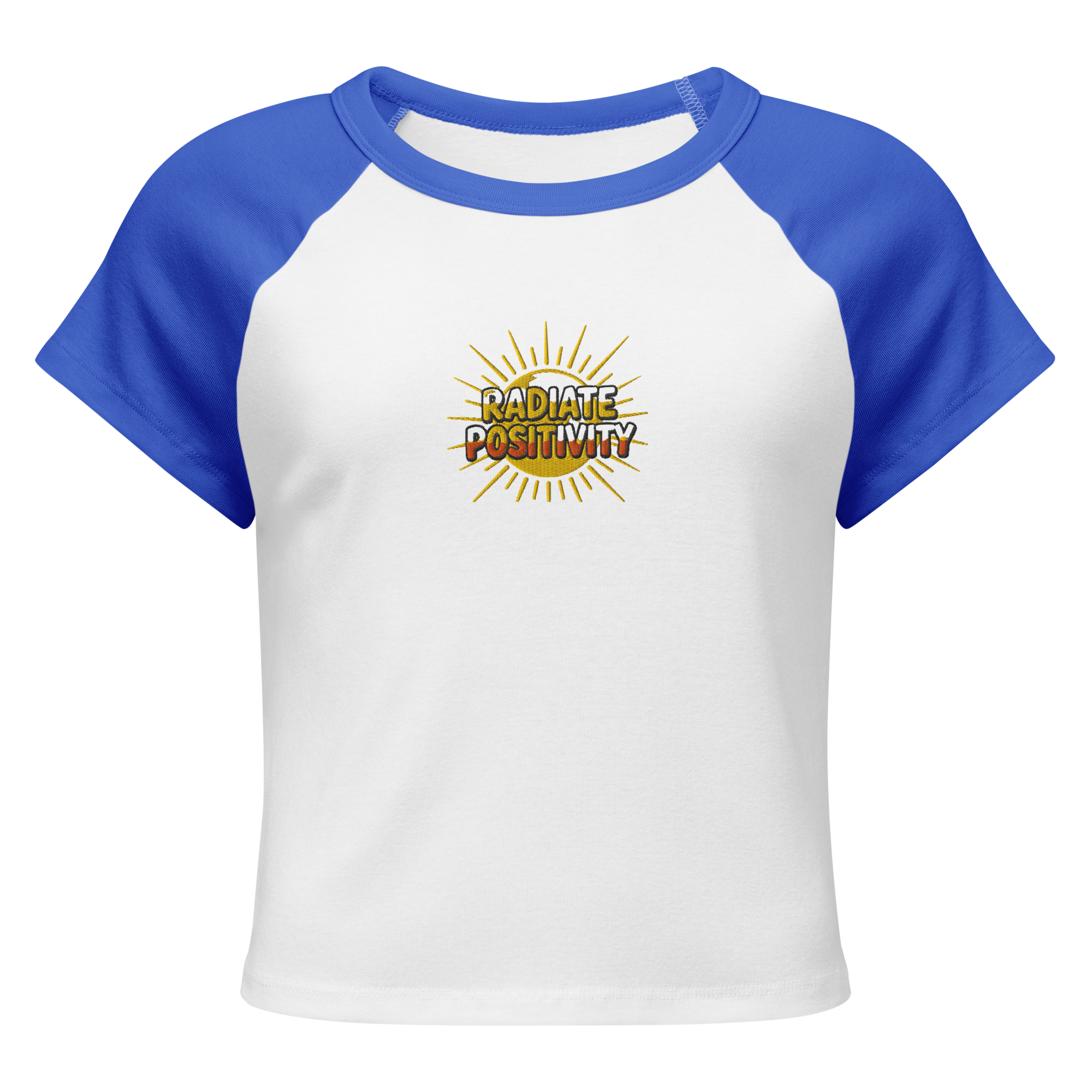 MDB Co Radiate Womens Micro Rib Raglan Baby Tee Cotton Blend