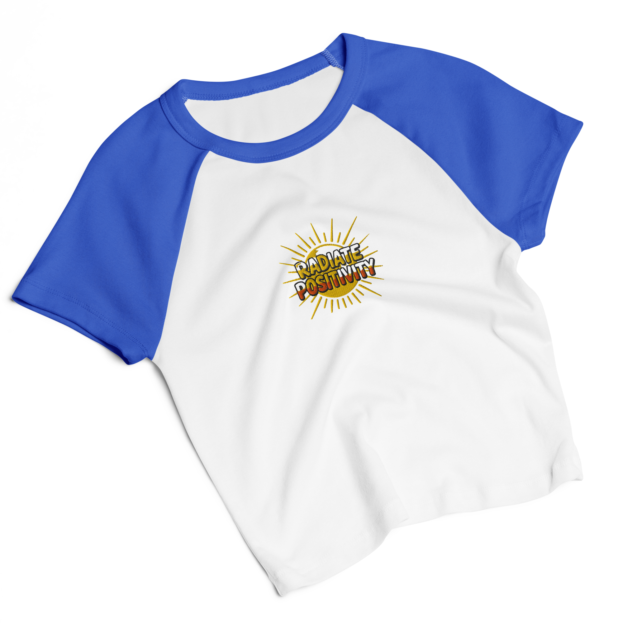 MDB Co Radiate Womens Micro Rib Raglan Baby Tee Cotton Blend
