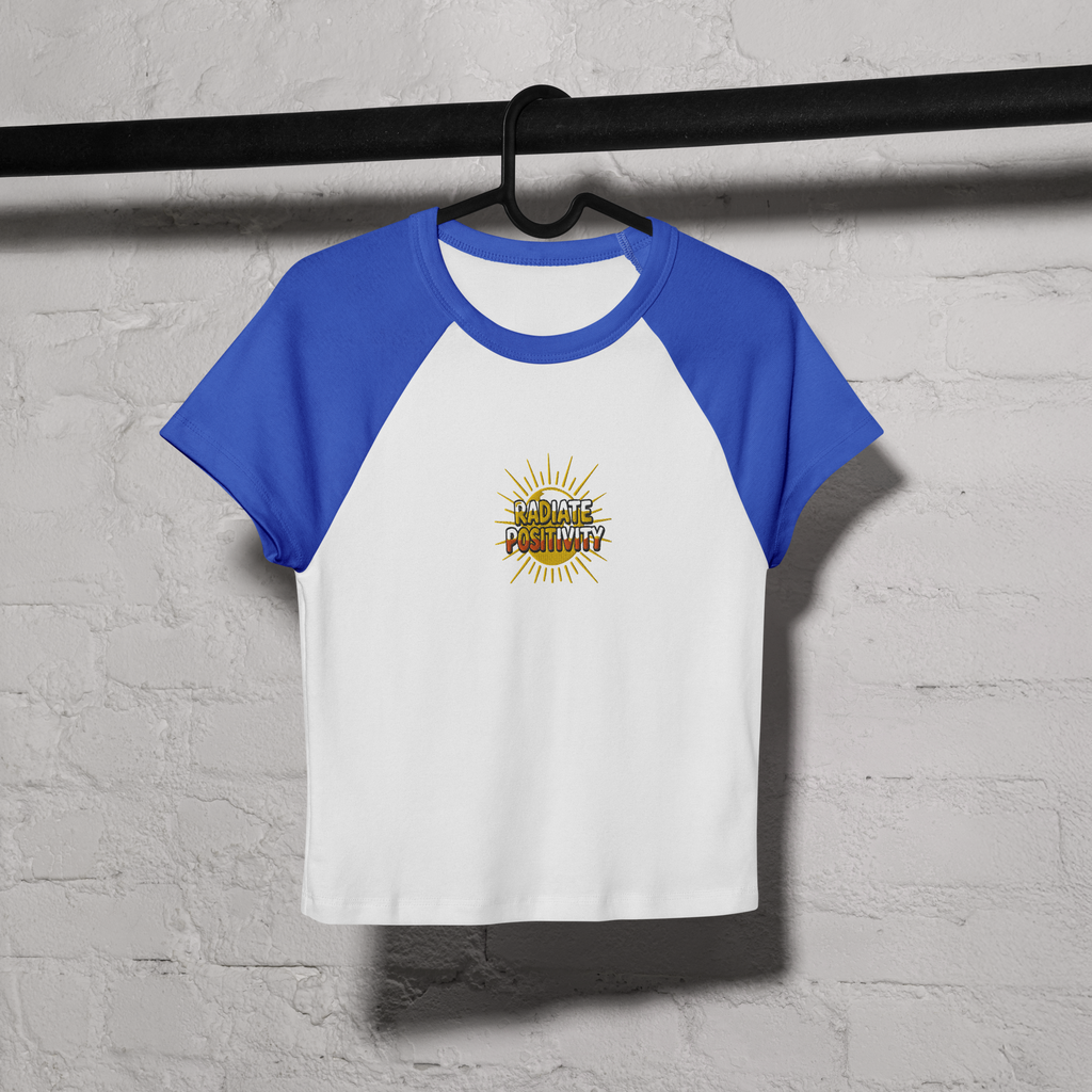 MDB Co Radiate Womens Micro Rib Raglan Baby Tee Cotton Blend