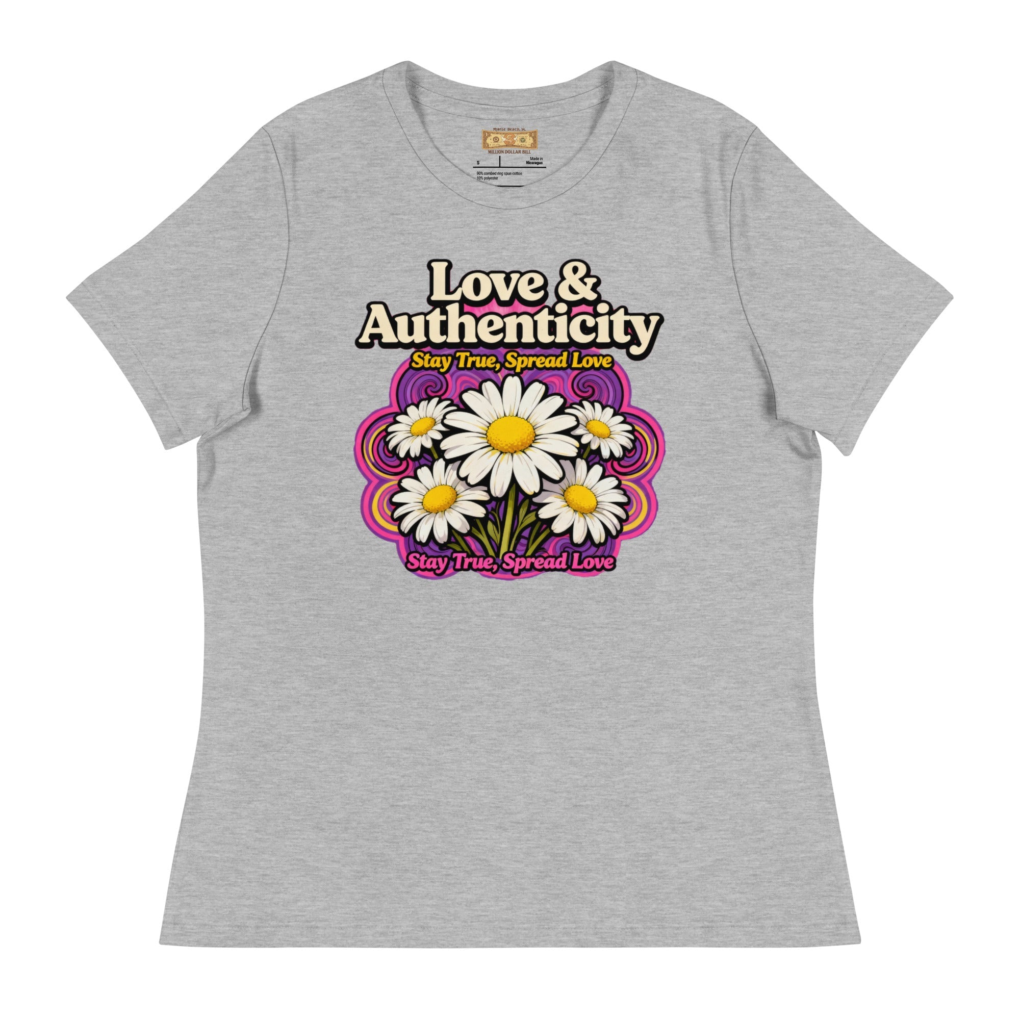 MDB Co.Love & Authenticity Womens Relaxed Fit Airlume Cotton T Shirt