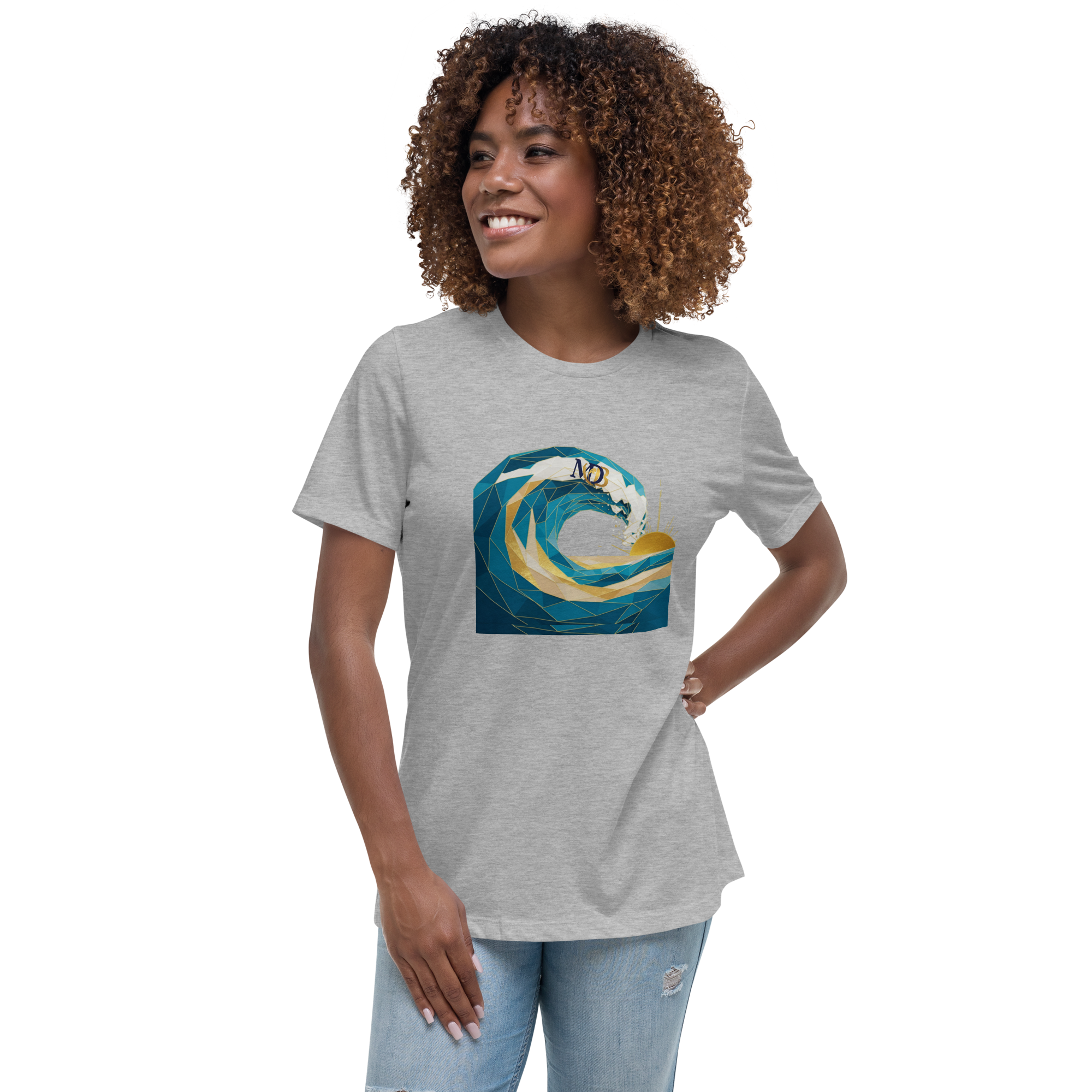MDB Co Your Own Wave Womens Relaxed Cotton T Shirt Everyday Comfort