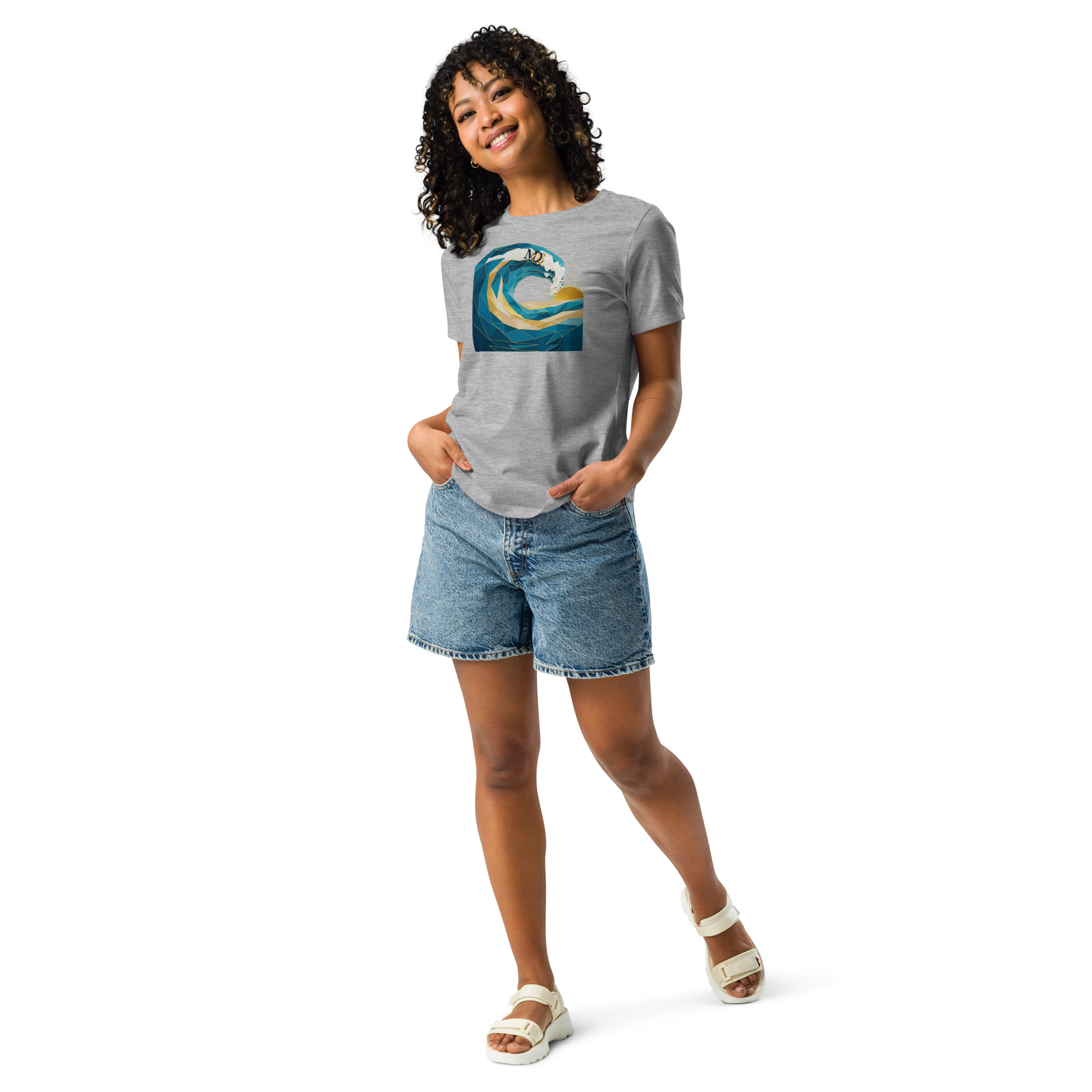 MDB Co Your Own Wave Womens Relaxed Cotton T Shirt Everyday Comfort