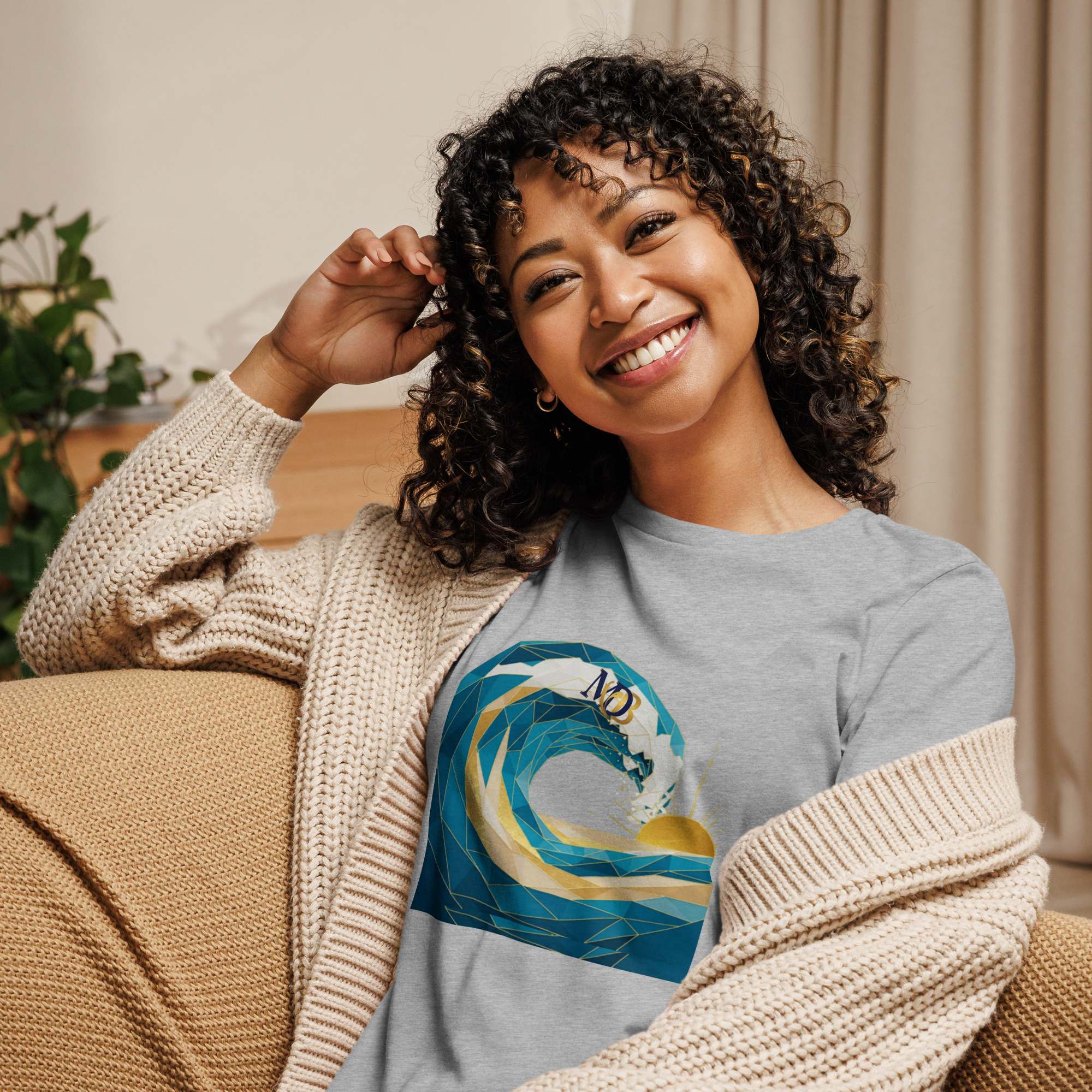 MDB Co Your Own Wave Womens Relaxed Cotton T Shirt Everyday Comfort