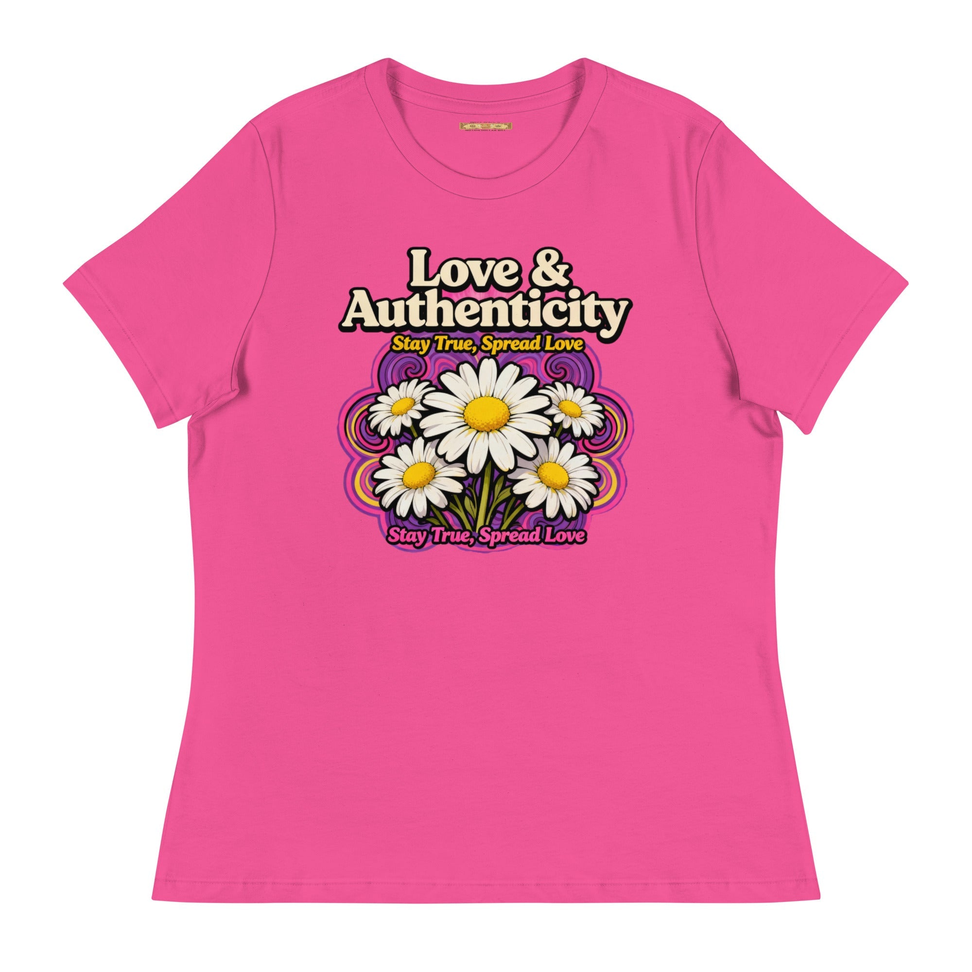 MDB Co.Love & Authenticity Womens Relaxed Fit Airlume Cotton T Shirt