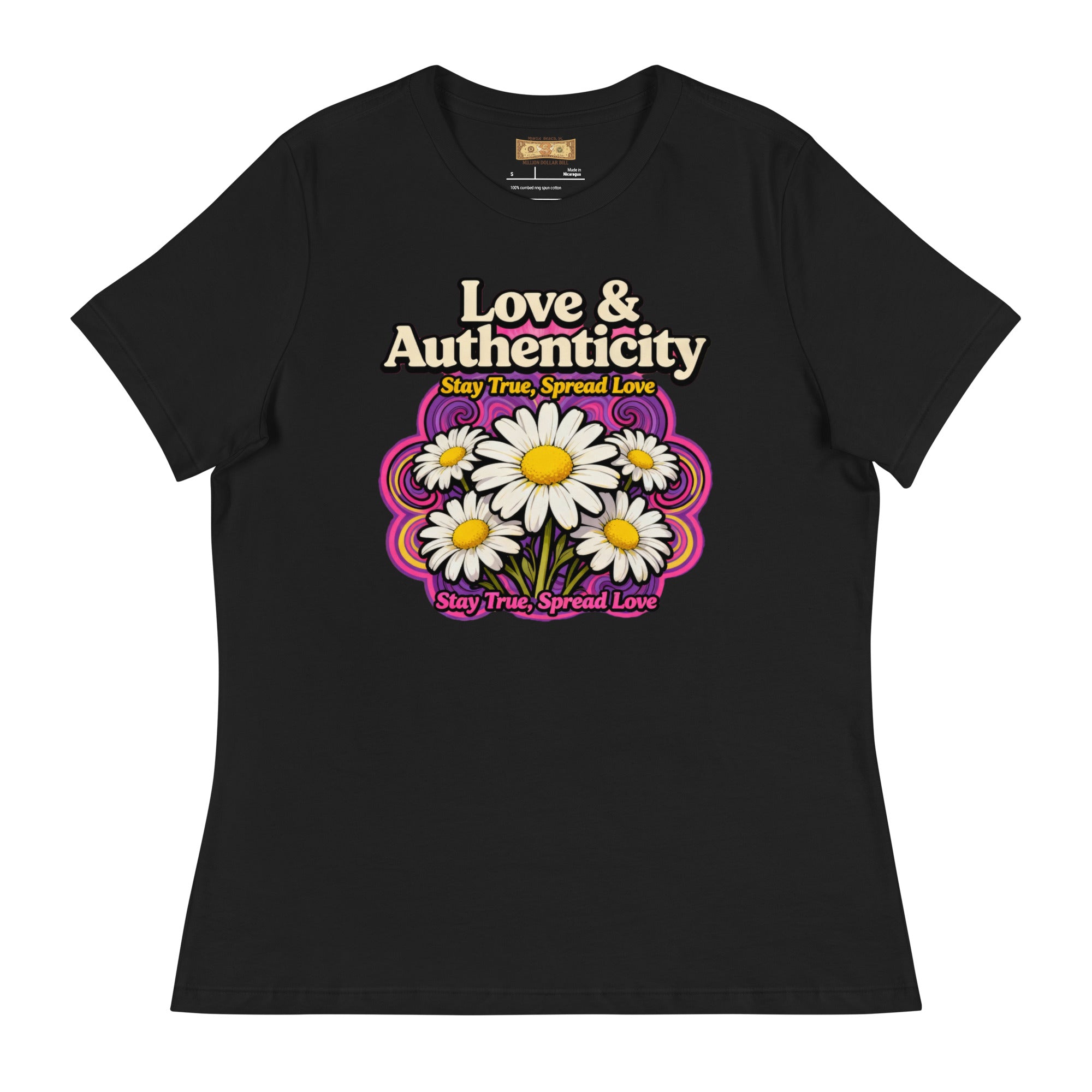 MDB Co.Love & Authenticity Womens Relaxed Fit Airlume Cotton T Shirt