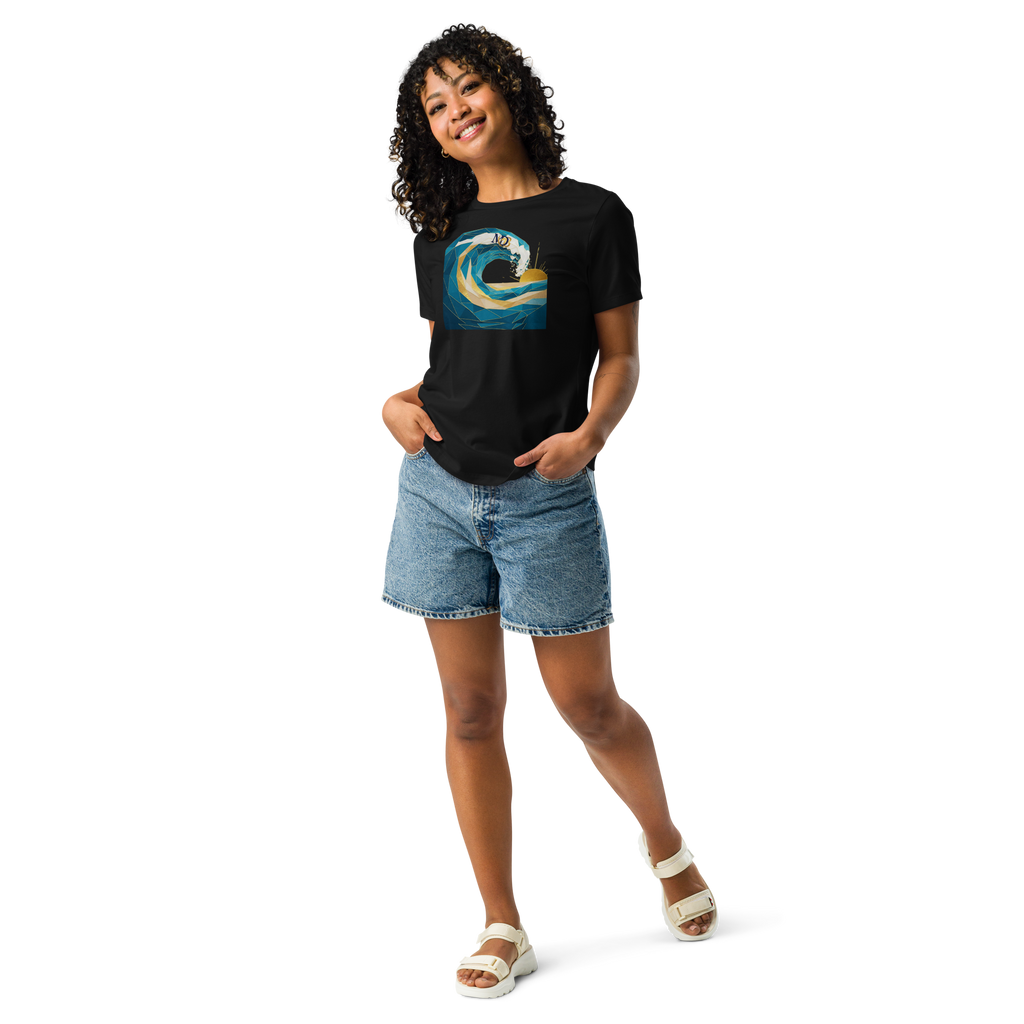 MDB Co Your Own Wave Womens Relaxed Cotton T Shirt Everyday Comfort