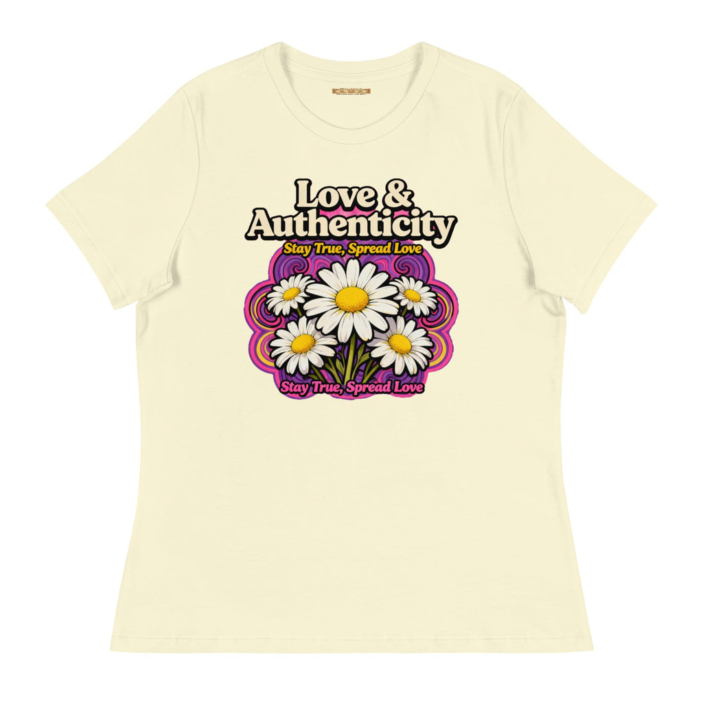MDB Co.Love & Authenticity Womens Relaxed Fit Airlume Cotton T Shirt