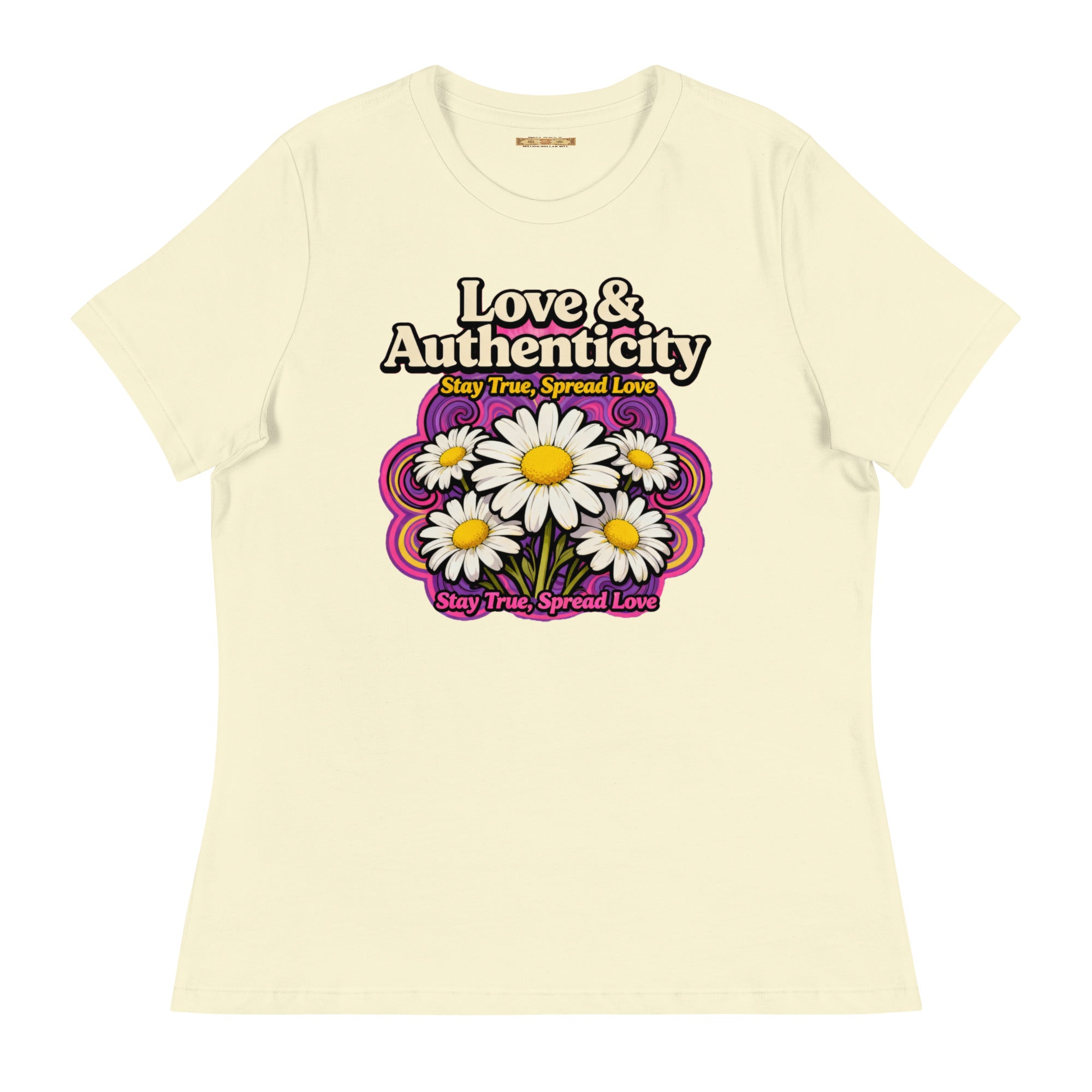 MDB Co.Love & Authenticity Womens Relaxed Fit Airlume Cotton T Shirt